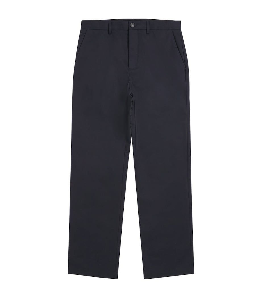 Sunspel Mens Cotton Drill Trousers Navy Image 1
