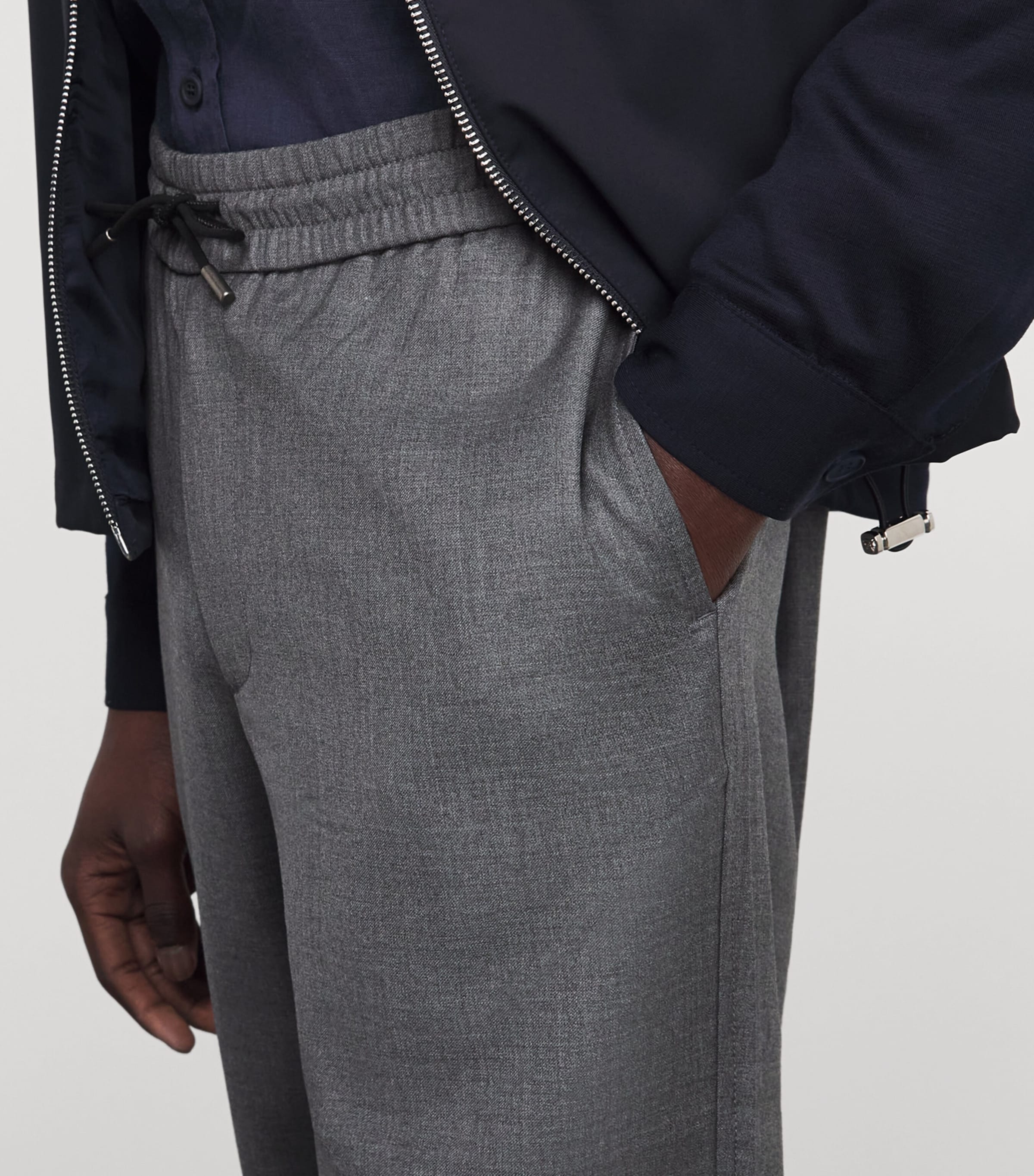 Sease Mens Virgin Wool Summer Mindset Trousers Steel Grey Image 3