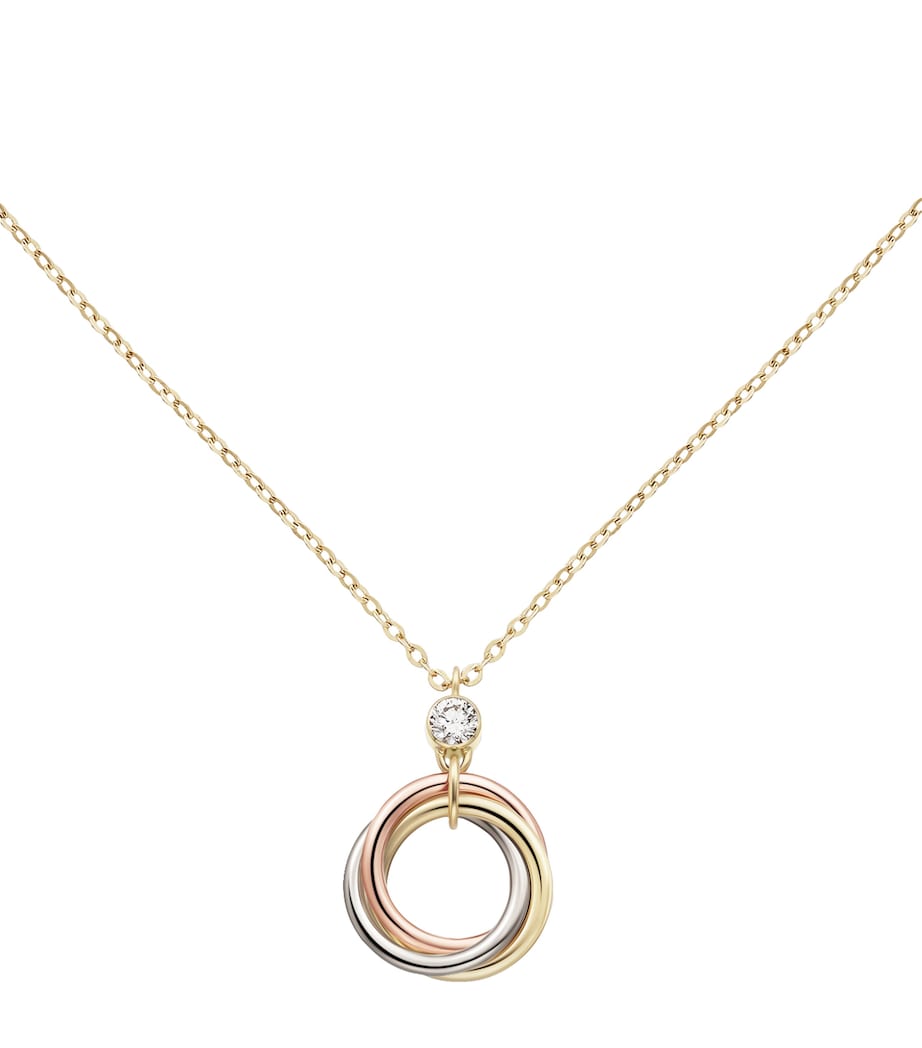 White, Yellow, Rose Gold and Diamond Trinity Necklace MIXED GOLD Image 1