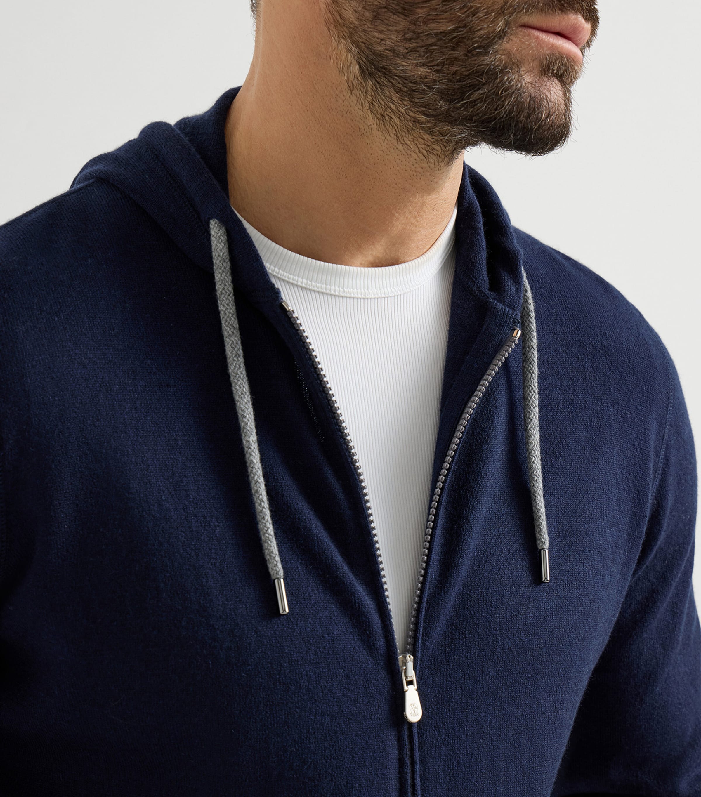 Brunello Cucinelli Blue Cashmere Zip-Up Hoodie | Harrods UK