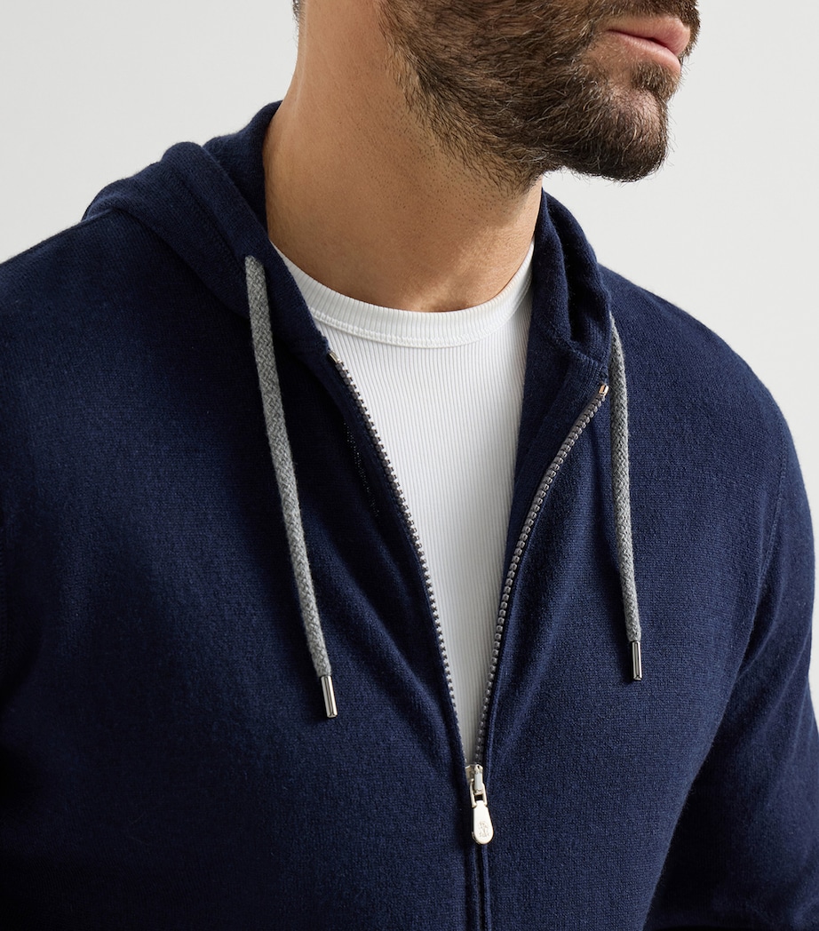 Brunello Cucinelli Mens Cashmere Zip-Up Hoodie Image 6