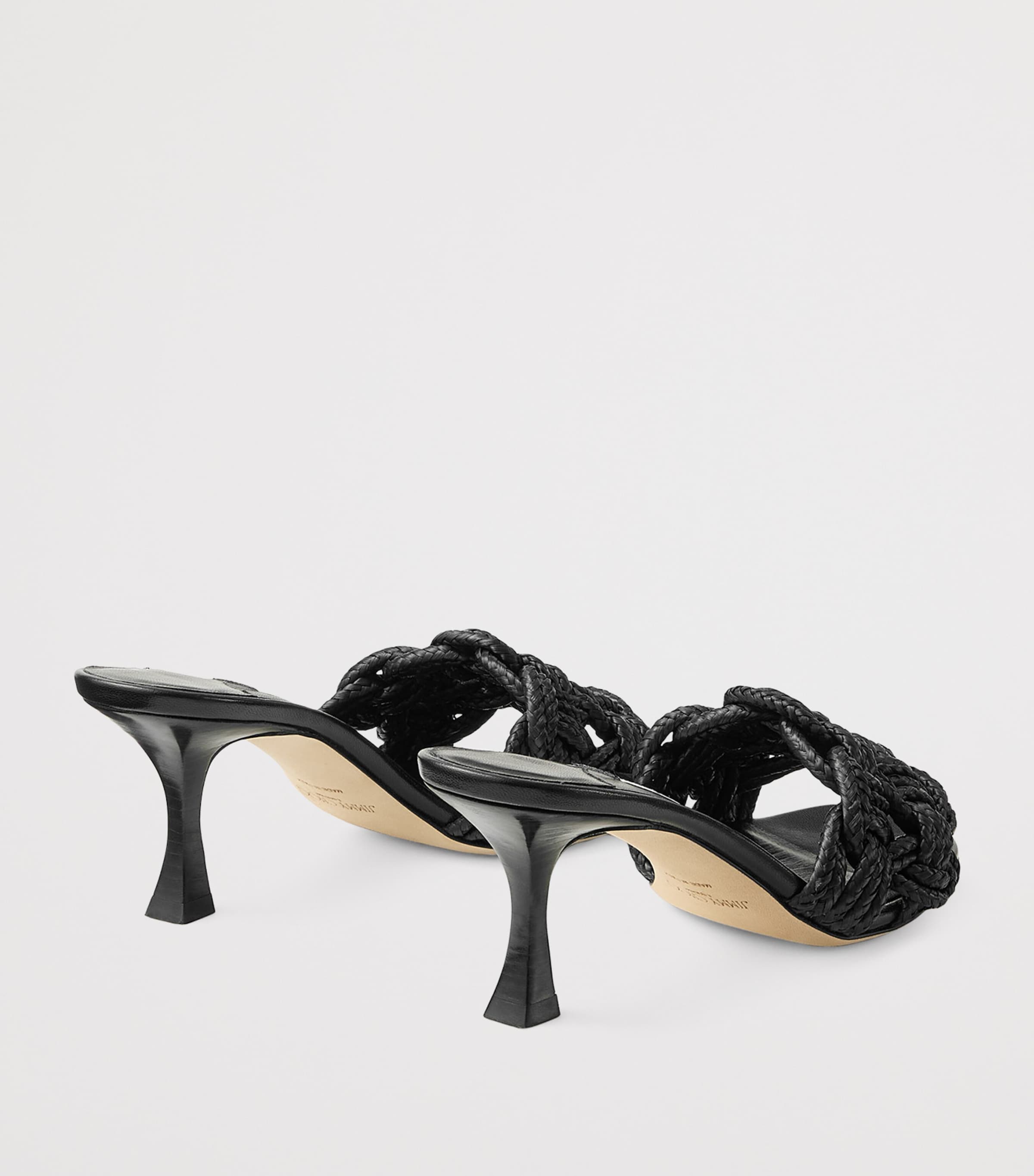 Chara 70 Raffia Heeled Mules BLACK/BLACK Image 4