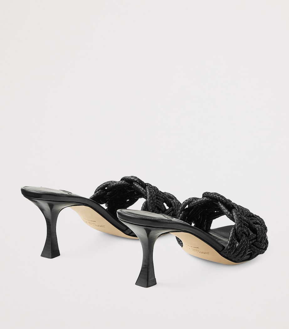 Chara 70 Raffia Heeled Mules BLACK/BLACK Image 4