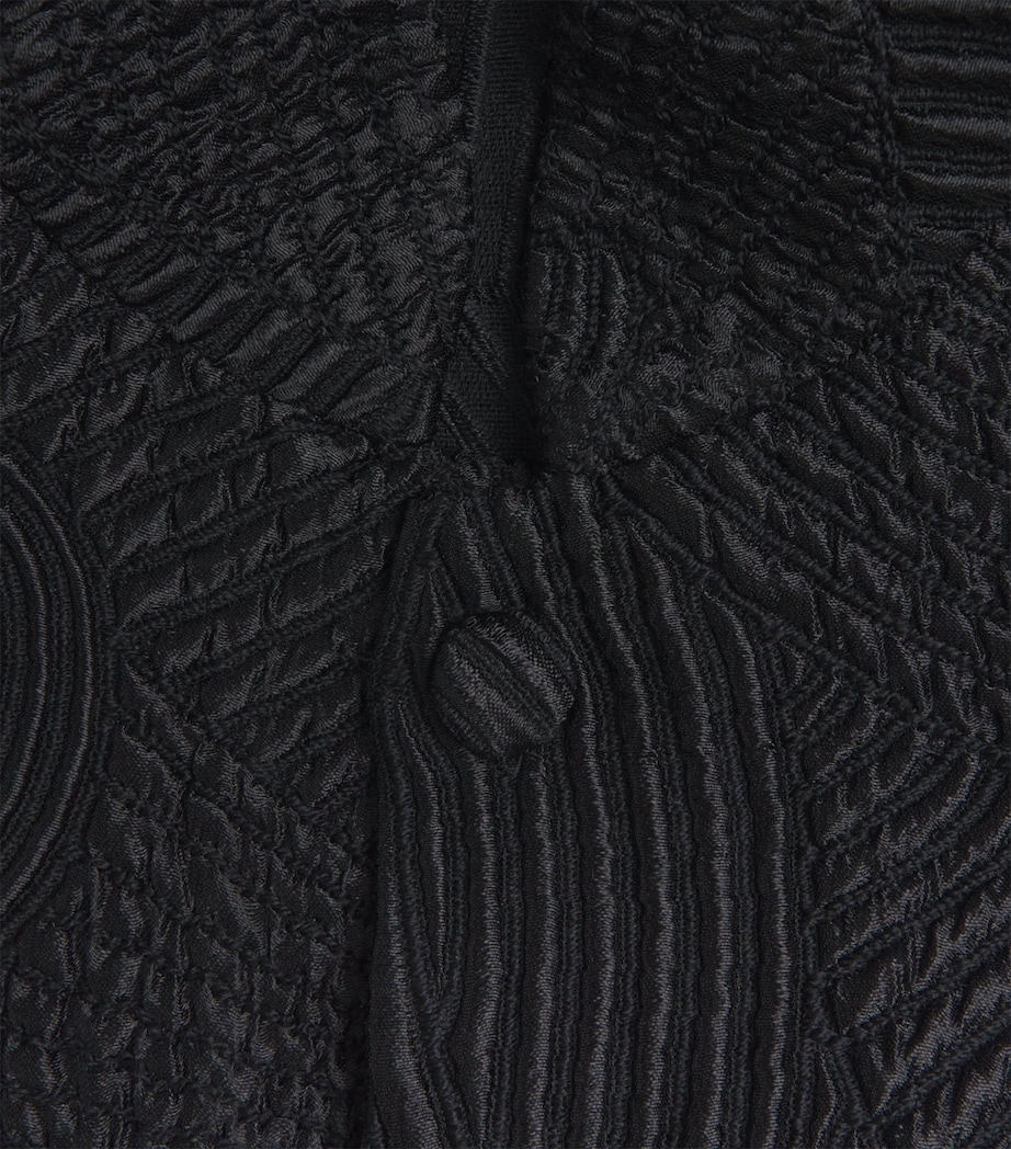 Silk-Wool-Blend Stand-Collar Coat BLACK Image 5