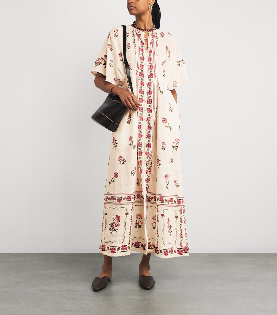 Linen Floral Maxi Kaftan MULTICOLOR Image 2