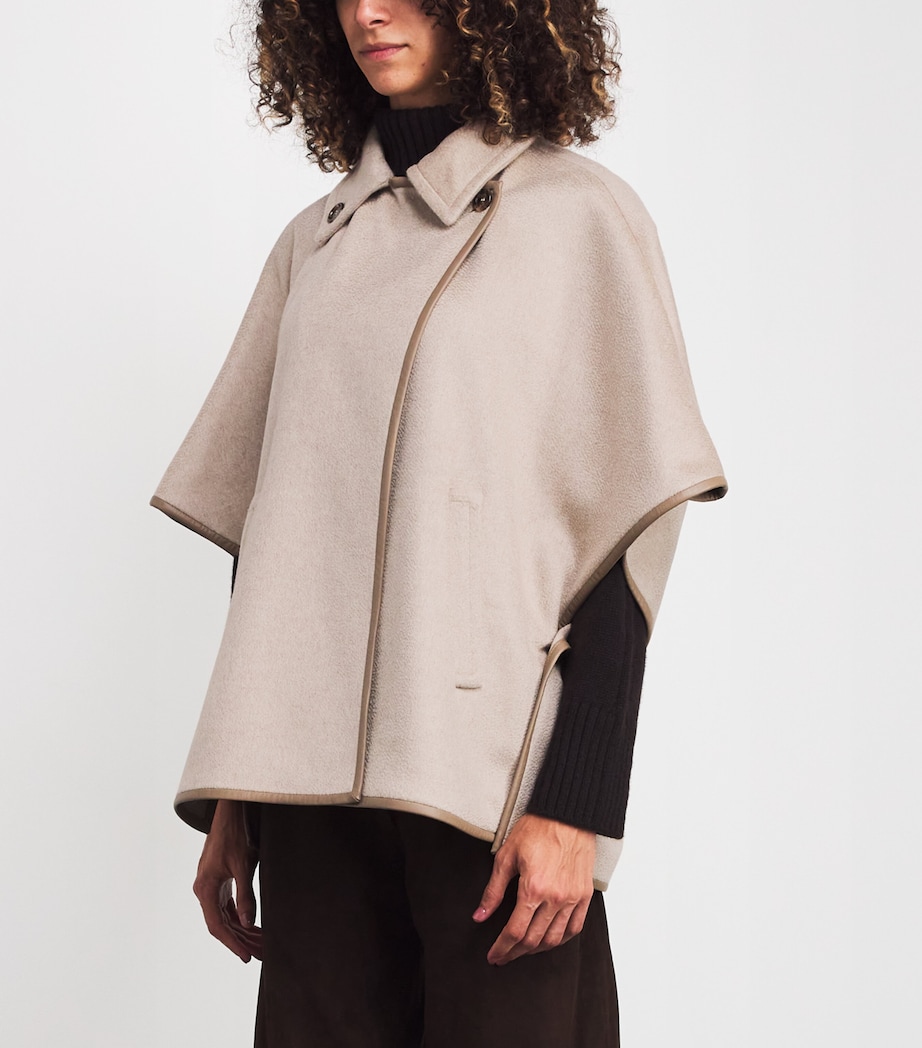 Cashmere Collar Cape BEIGE Image 3