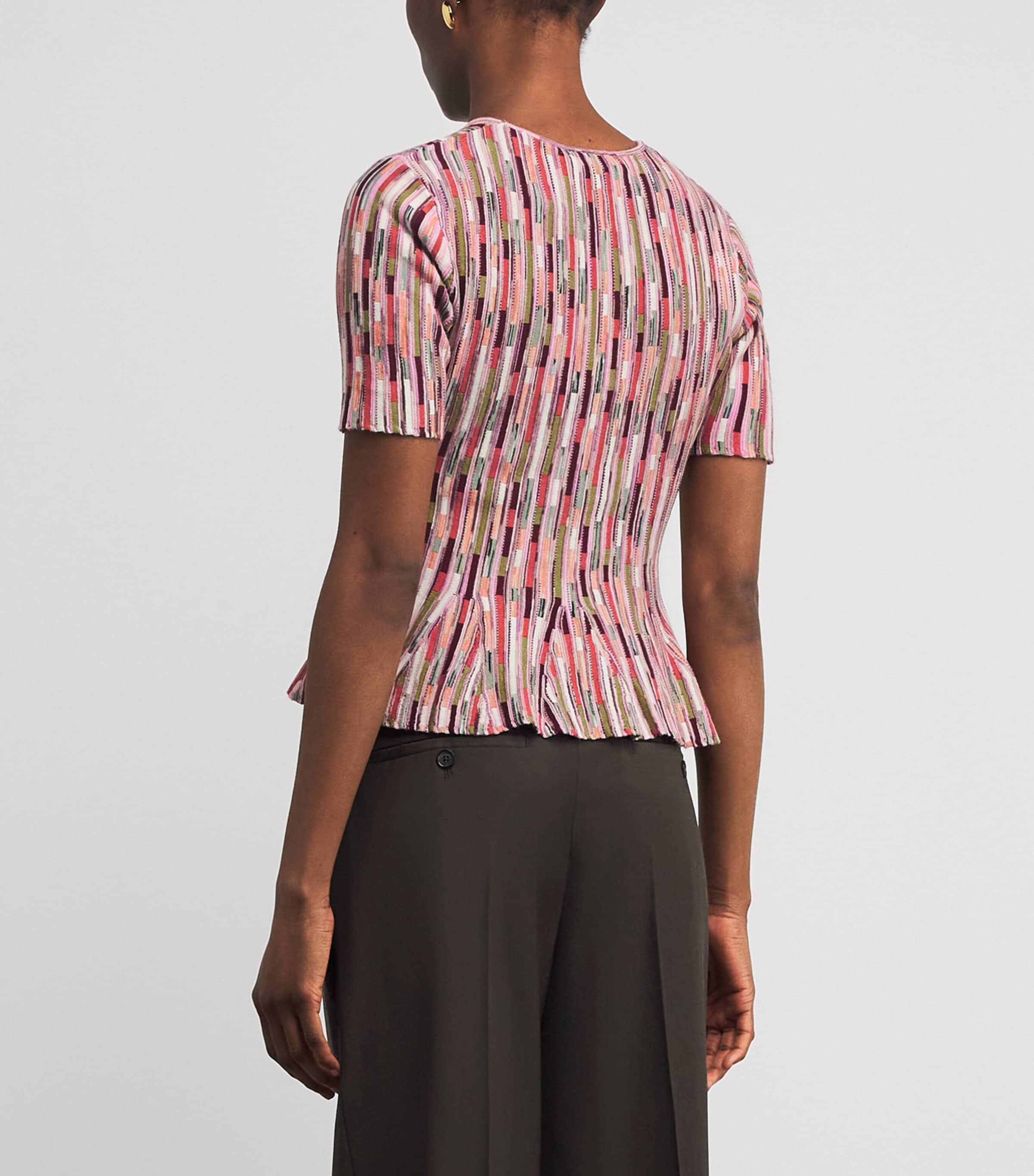 Knitted Stripe Samira T-Shirt ROSEWOOD Image 4