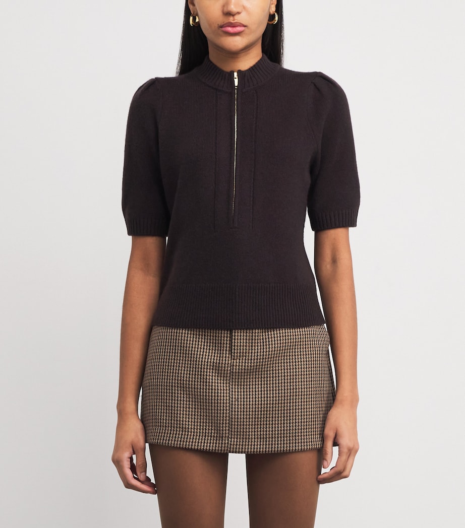 Cashmere Half-Zip T-Shirt GANACHE BROWN Image 3