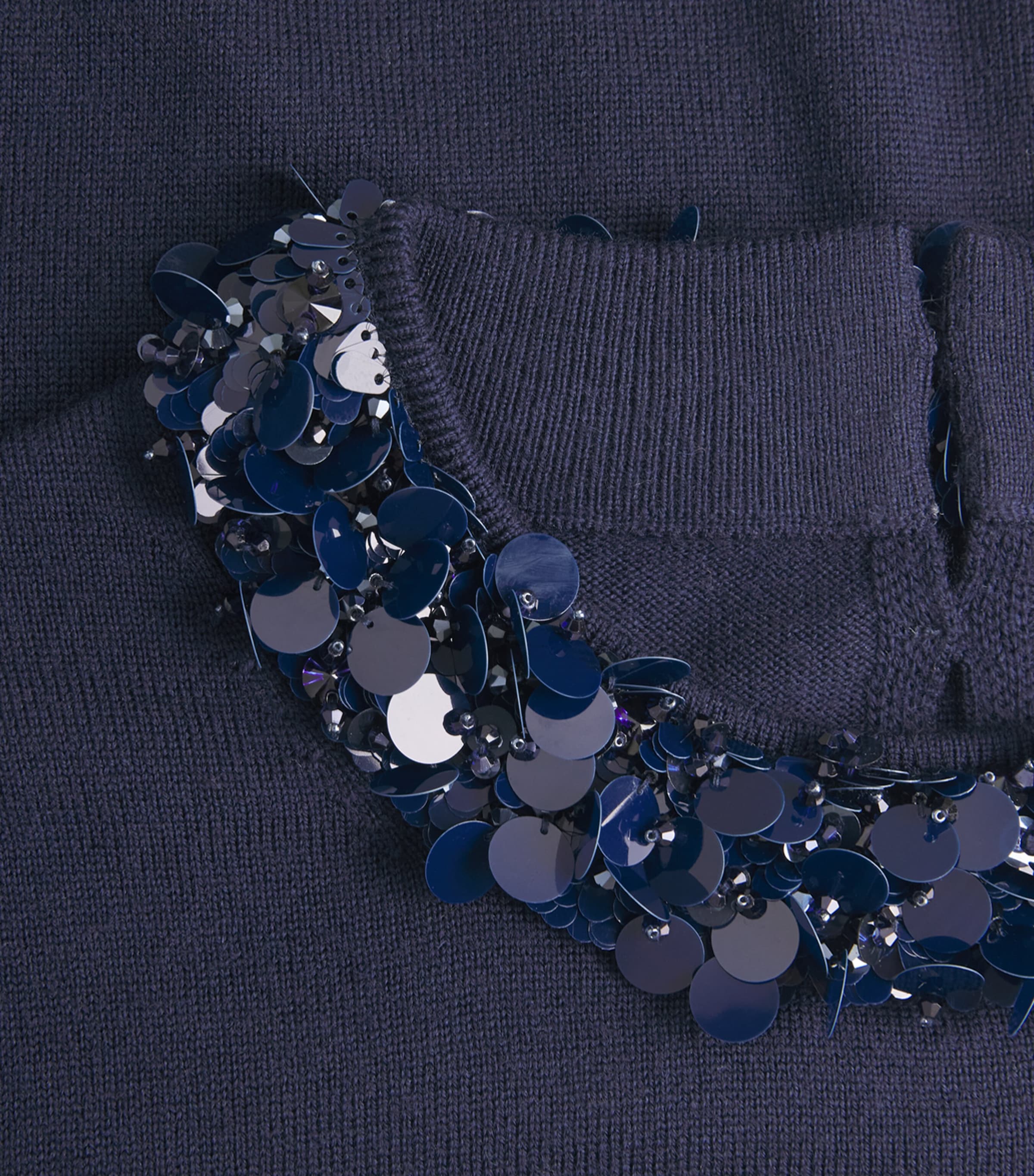 Ulla Johnson Womens Merino Wool Embellished T-Shirt Midnight Image 6