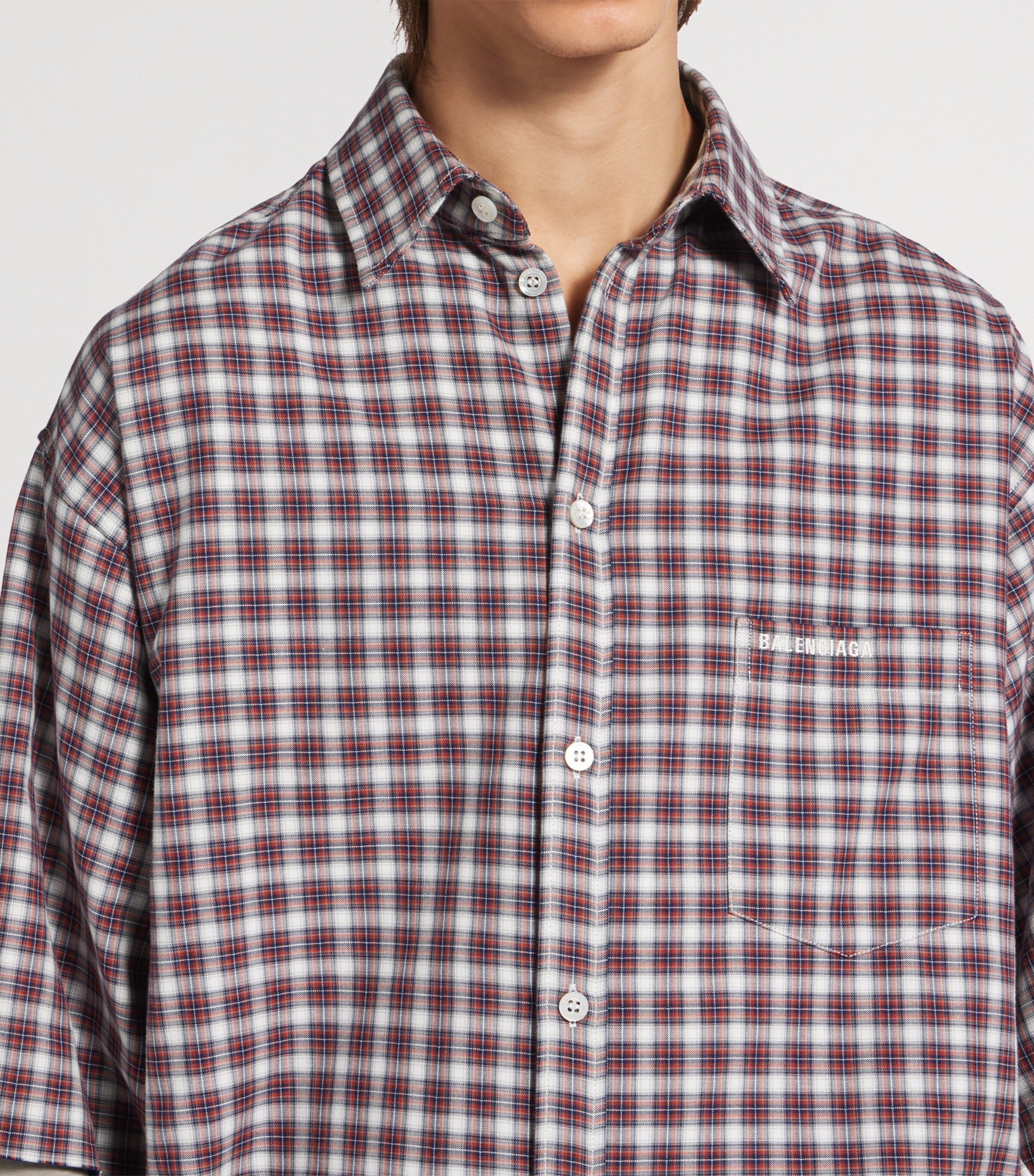 Balenciaga Mens Cotton Layered Wrong Sleeve Shirt Image 6