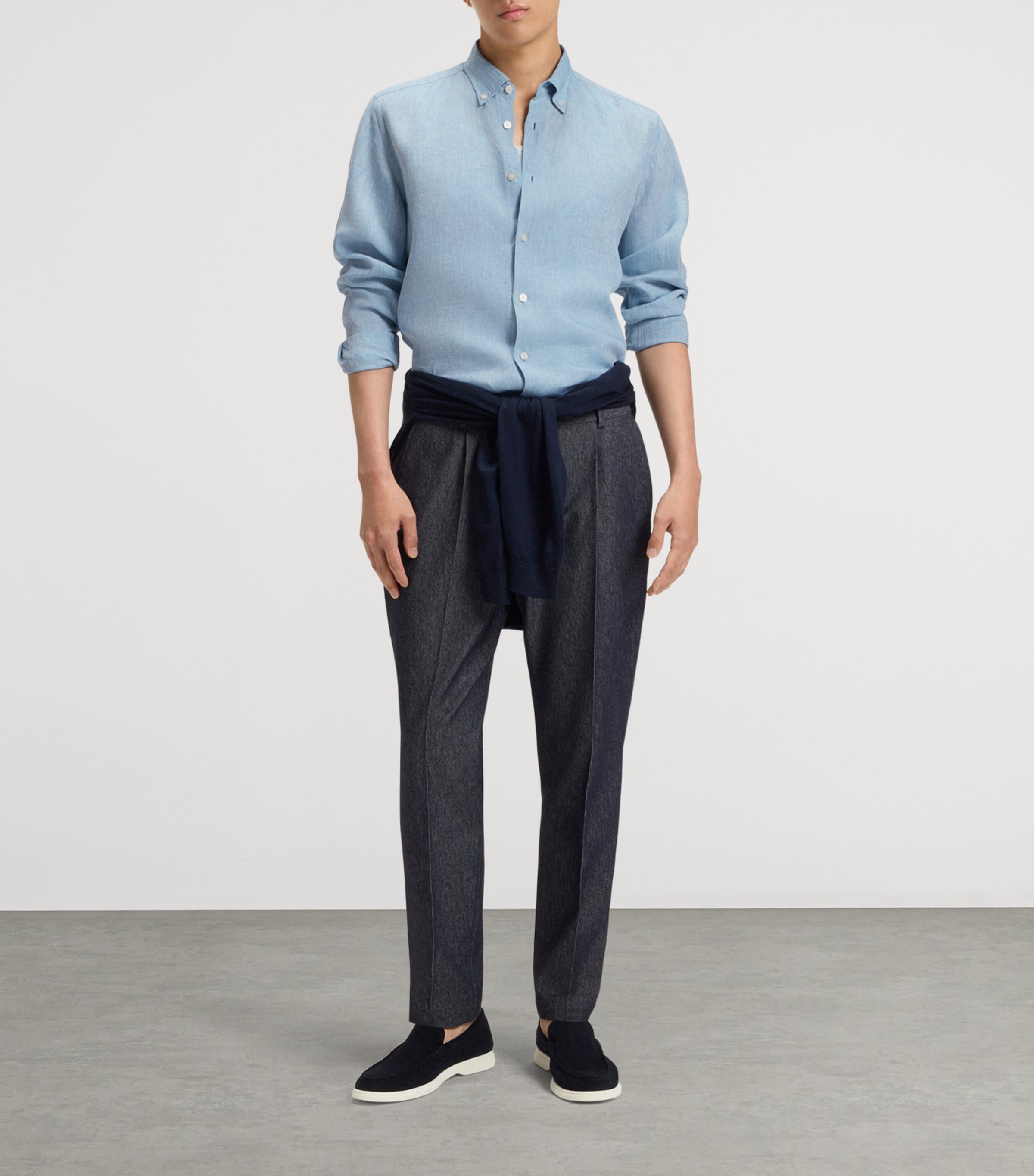 Linen Button-Down Shirt 453 Image 2