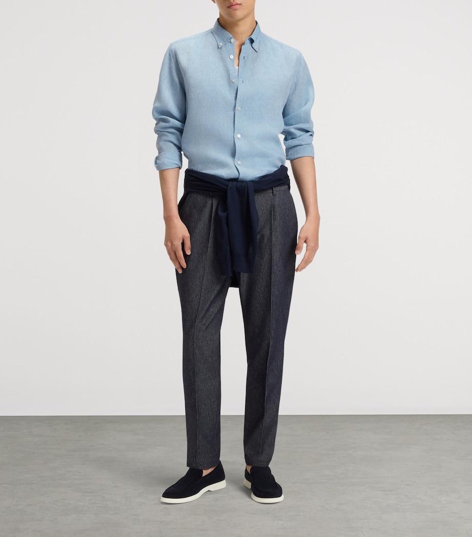 Linen Button-Down Shirt 453 Image 2