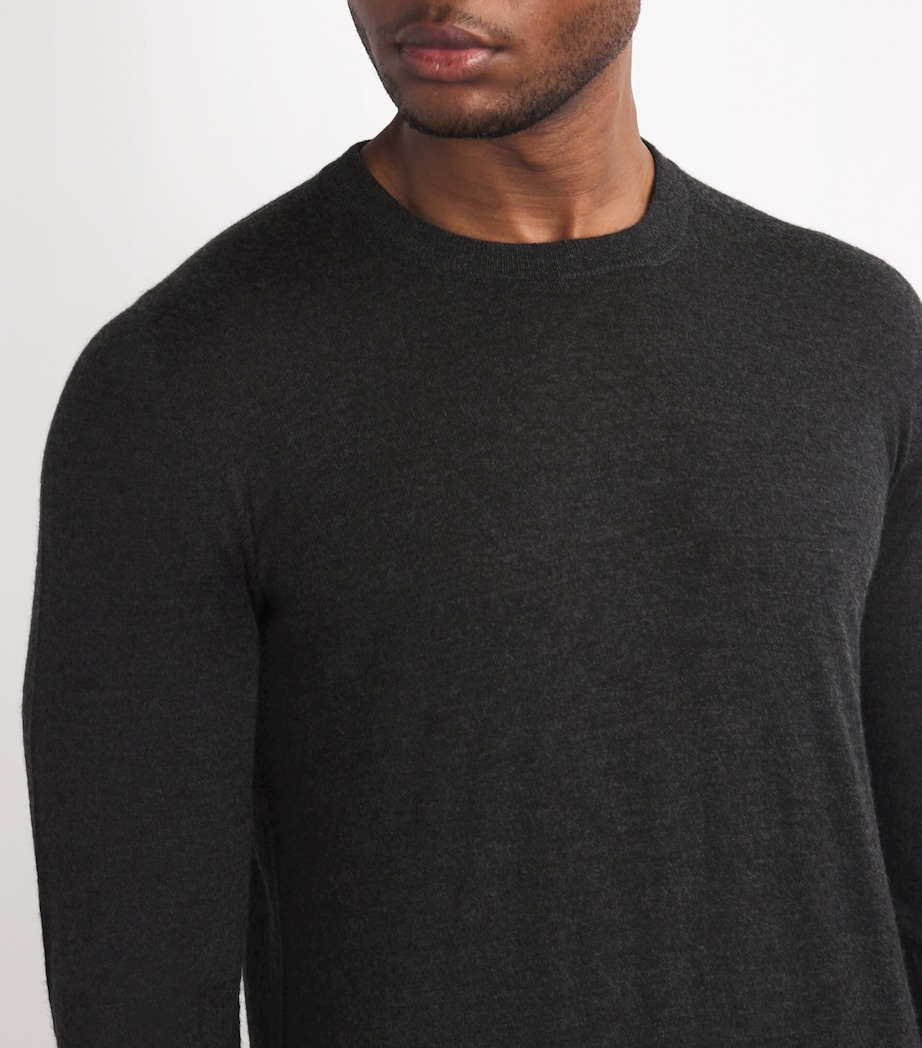 Johnstons Of Elgin Mens Cashmere Crew-Neck Sweater Charcoal Image 6