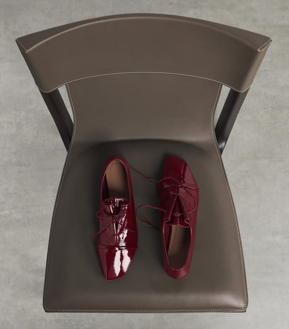 Patent Leather Jean Lace-Up Flats ROSEWOOD Image 7