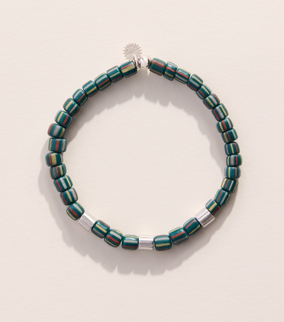Tateossian Mini Rigato Java Stripes Beaded Bracelet Green Image 1