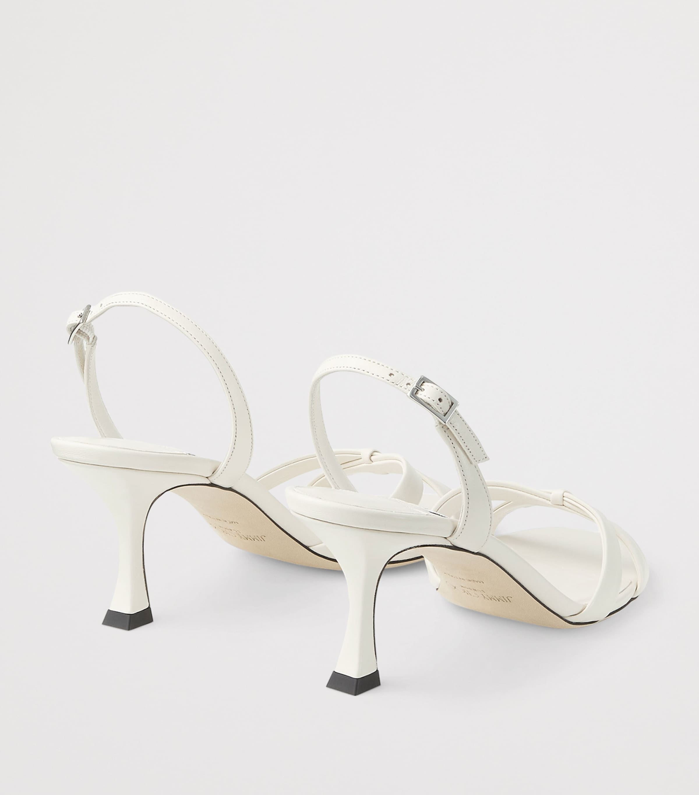 Elsy 70 Leather Heeled Sandals LATTE Image 4