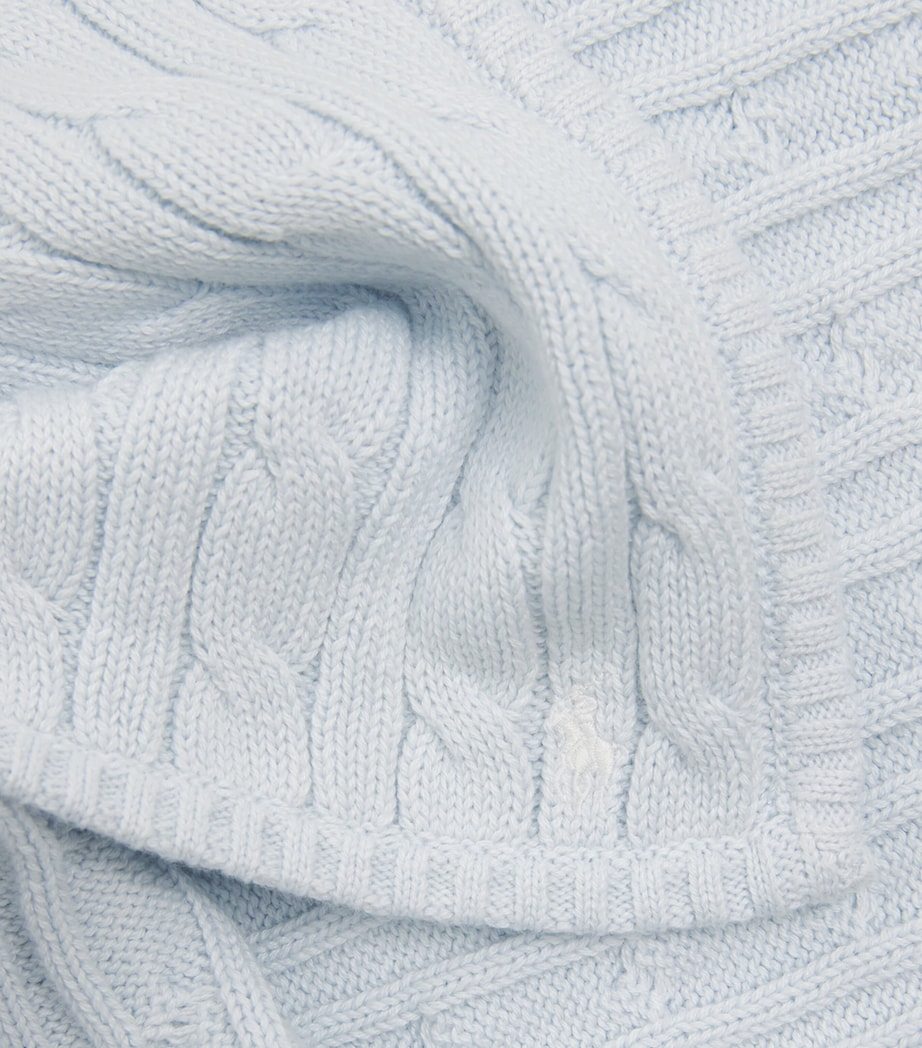 Ralph Lauren Kids Cashmere Cable-Knit Blanket | Harrods DE