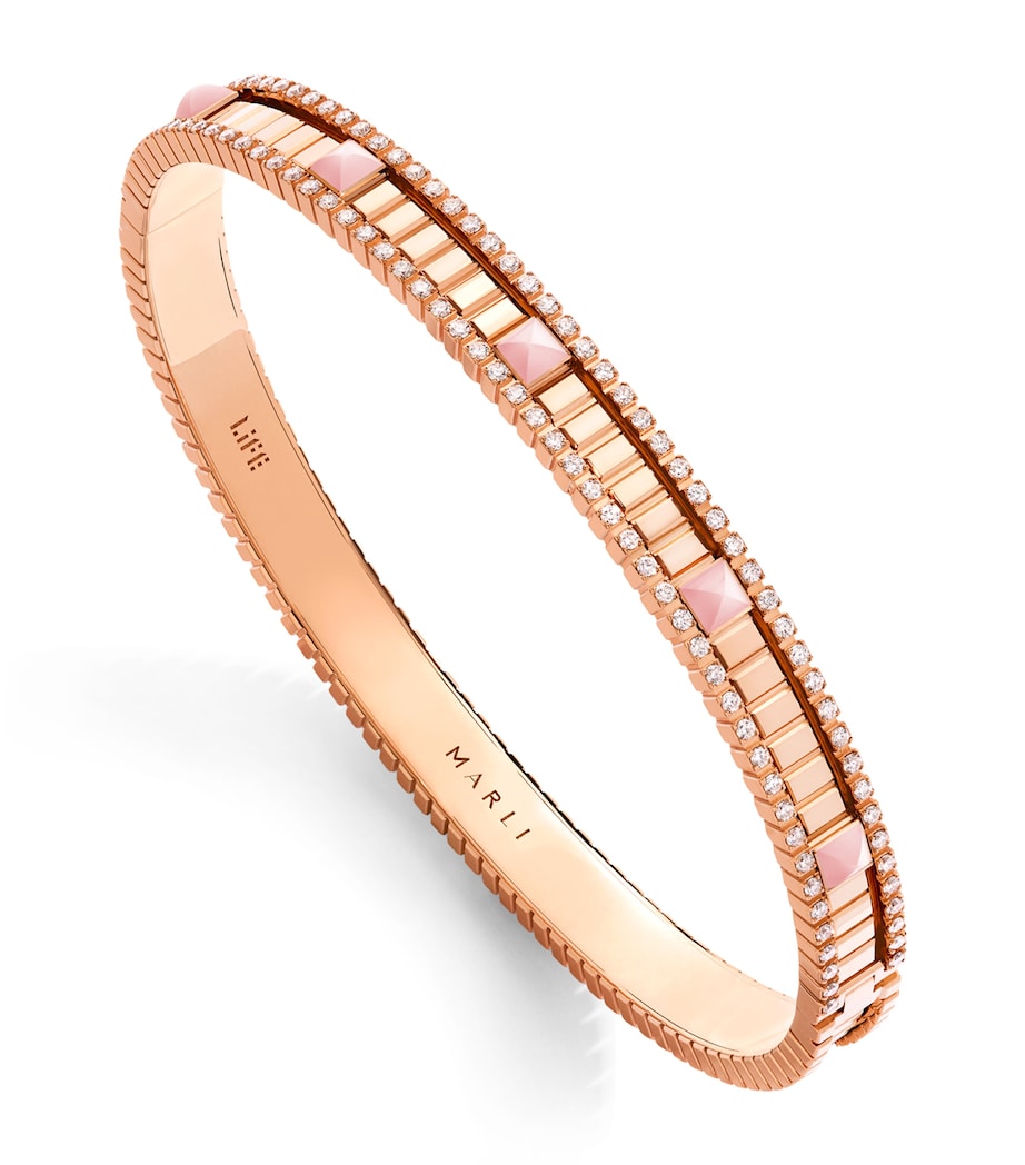 Rose Gold, Diamond and Quartzite Life Bangle ROSE GOLD Image 1