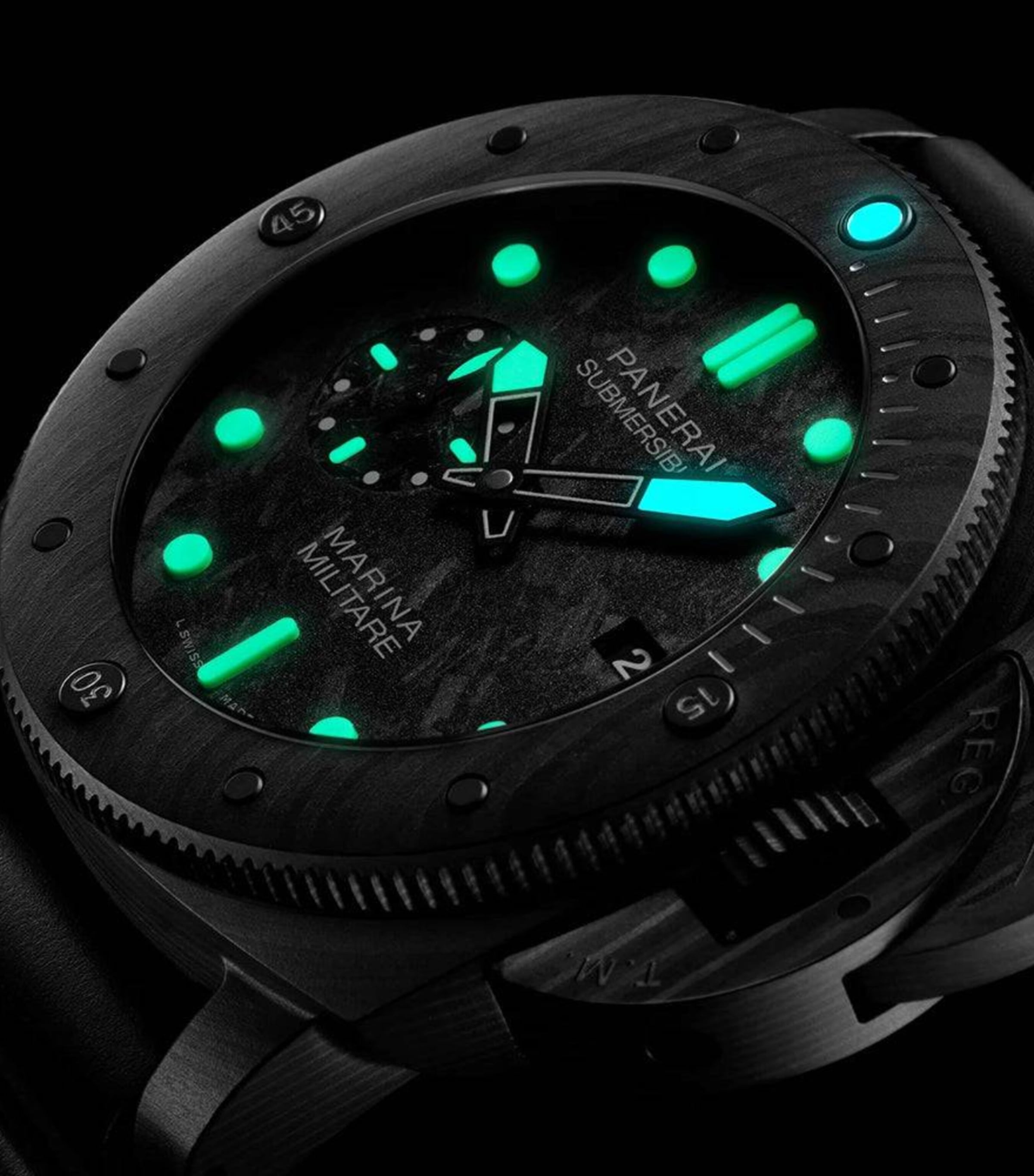 Carbotech Submersible Marina Militare Watch 47mm BLACK Image 3