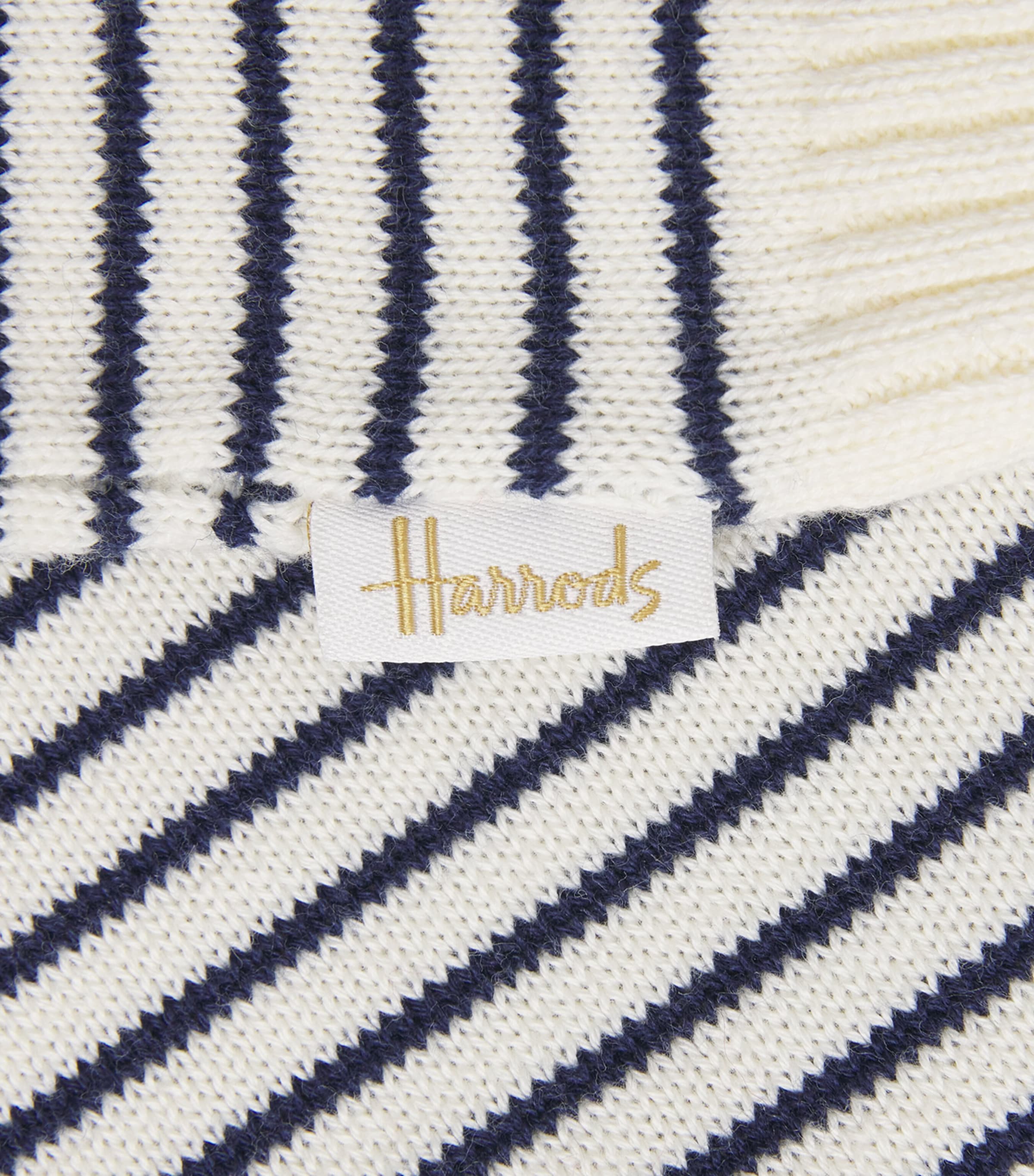 Cotton Knitted Stripe Bear Trousers (0-18 Months) BLUE Image 4