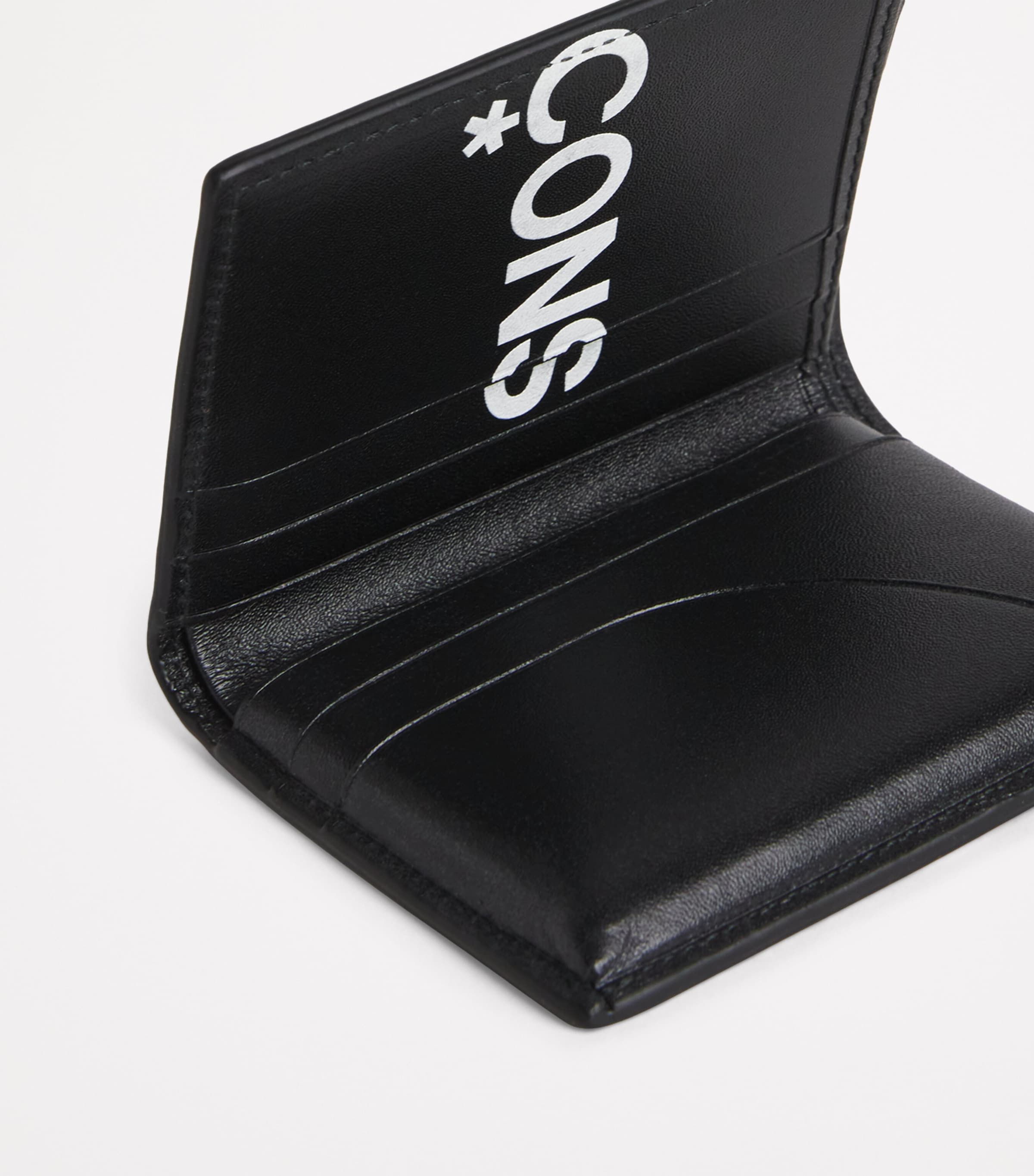 Comme Des Garçons Wallet Leather Logo Bifold Wallet Black Image 5