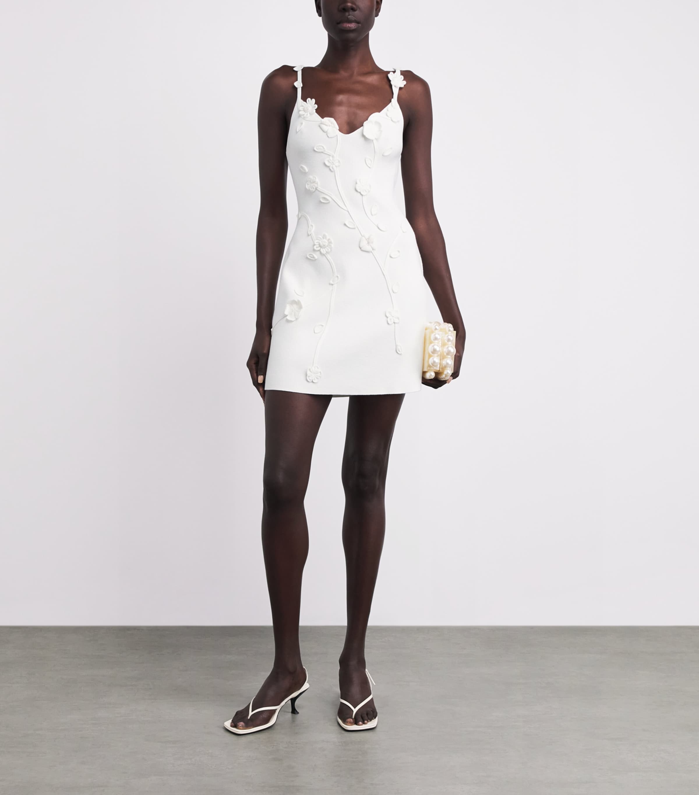 Cult Gaia Womens Crochet Flora Mini Dress Off White Image 2