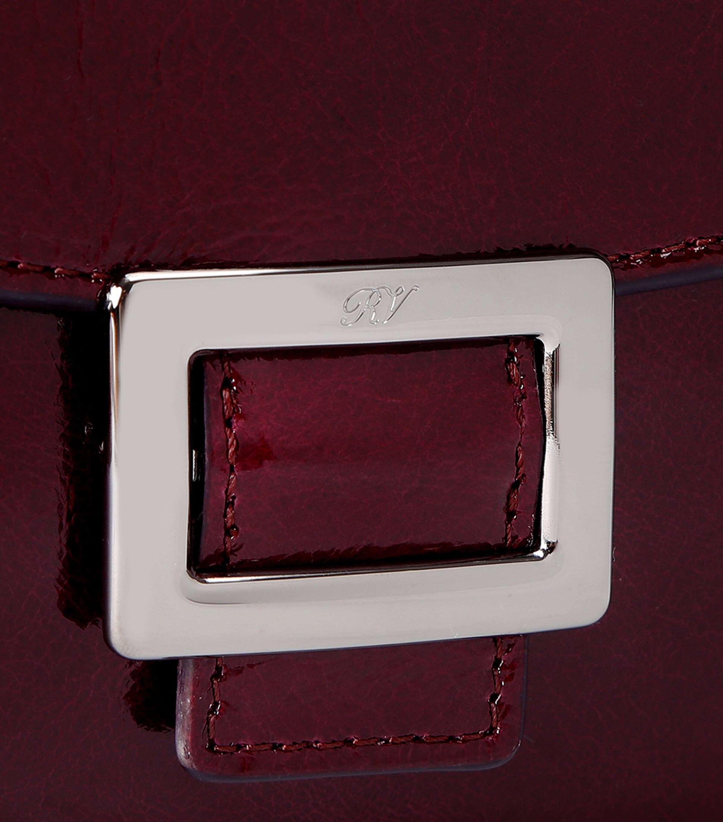 Roger Vivier Patent Leather Belle Vivier Wallet on Chain Purple Image 4