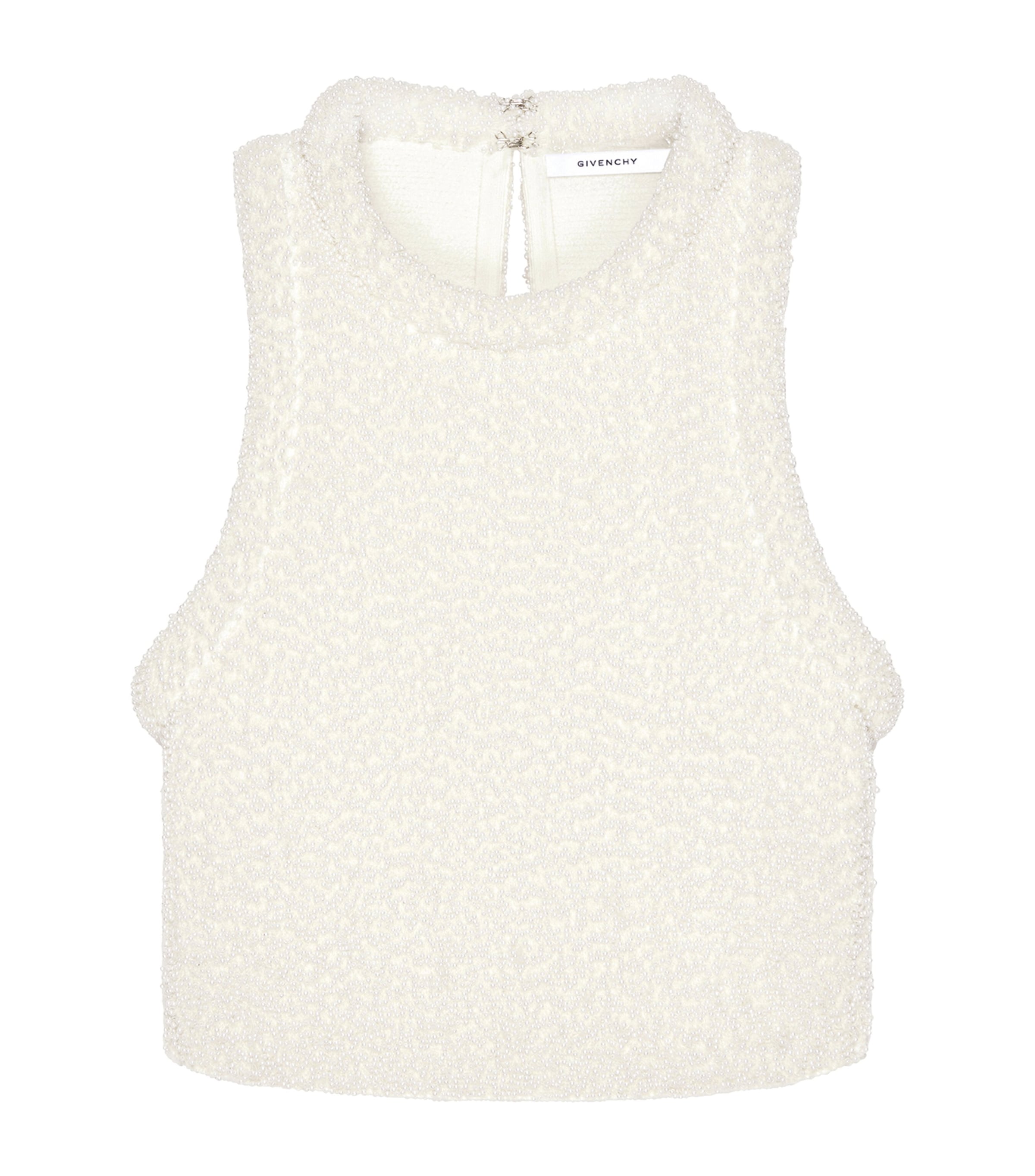 Givenchy Womens Embellished Tank Top Ivory Image 1