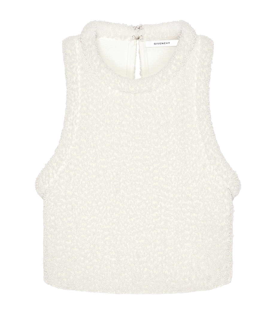 Givenchy Womens Embellished Tank Top Ivory Image 1