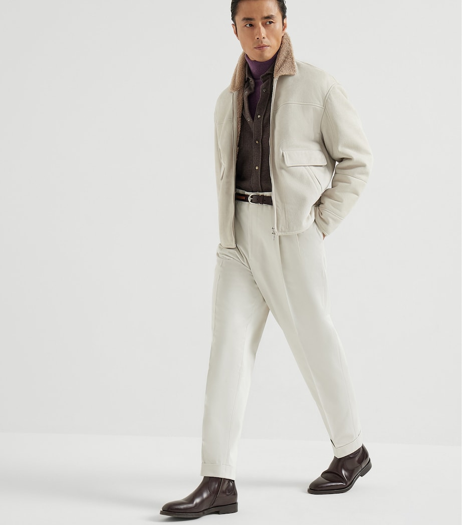 Cotton Satin Straight Tailored Trousers C4807 Image 2