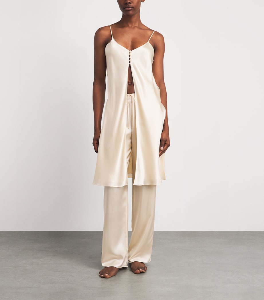 Olivia von Halle Womens Silk Elvira Pyjama Set Bone Image 2