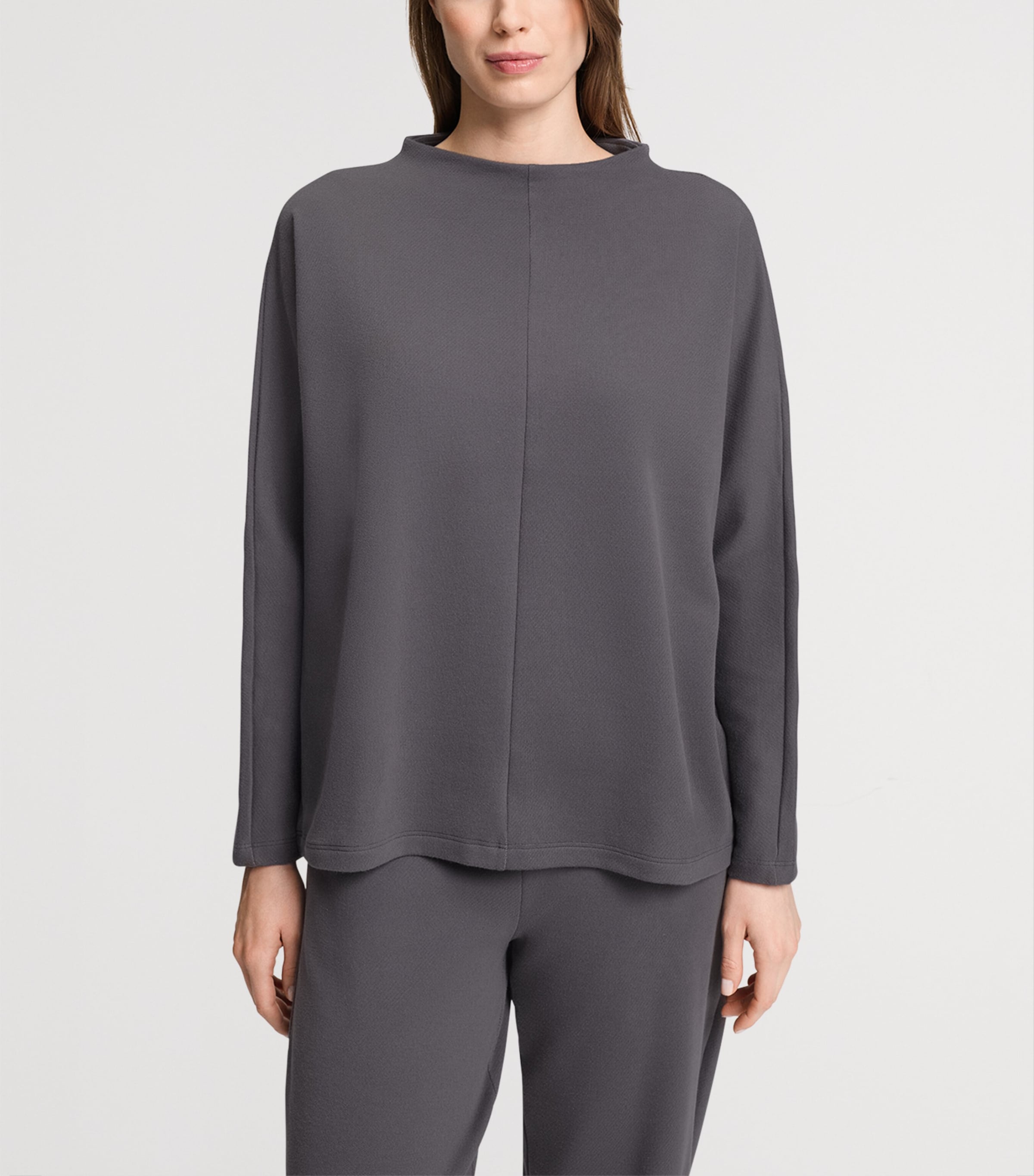 Hanro Womens High-Neck Sweatshirt Dark Sesame Image 4
