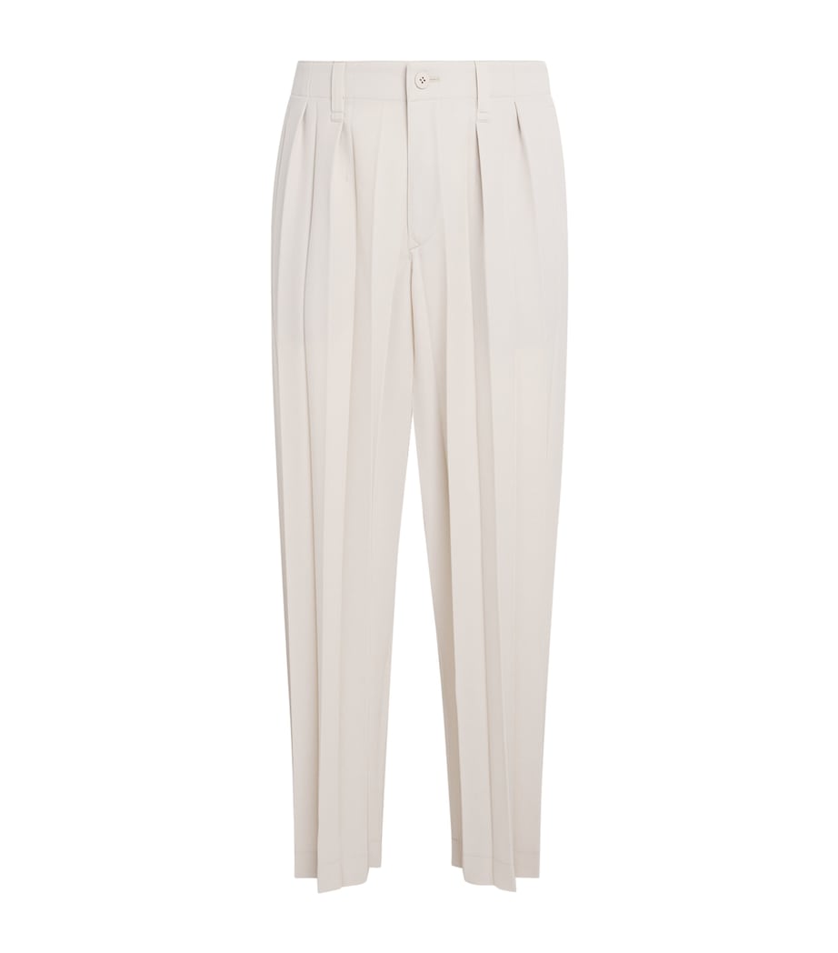 Pleated Edge Ensemble Trousers 40-BEIGE Image 1