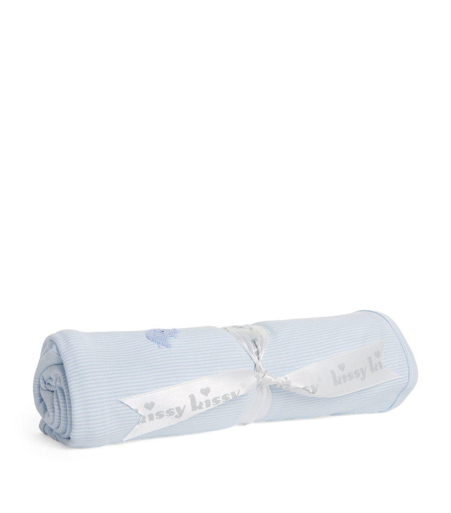 Cotton Embroidered Safari Wild Blanket (72cm x 66cm) K480LIGHT BLUE Image 1