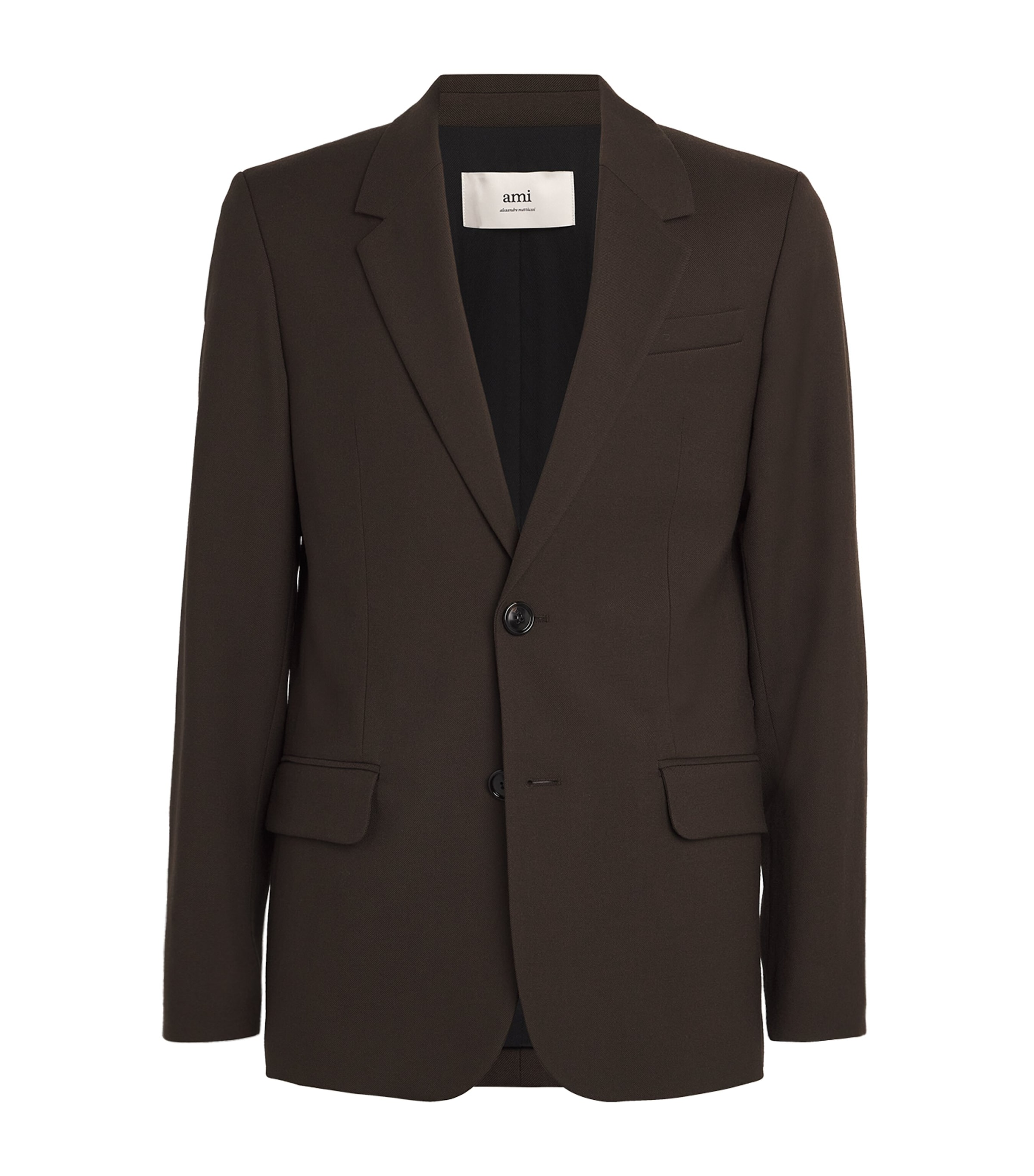 Shop Ami Alexandre Mattiussi Virgin Wool Blazer In Brown