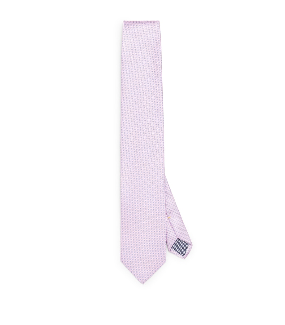 Silk Geometric Tie PINK SOLID Image 1