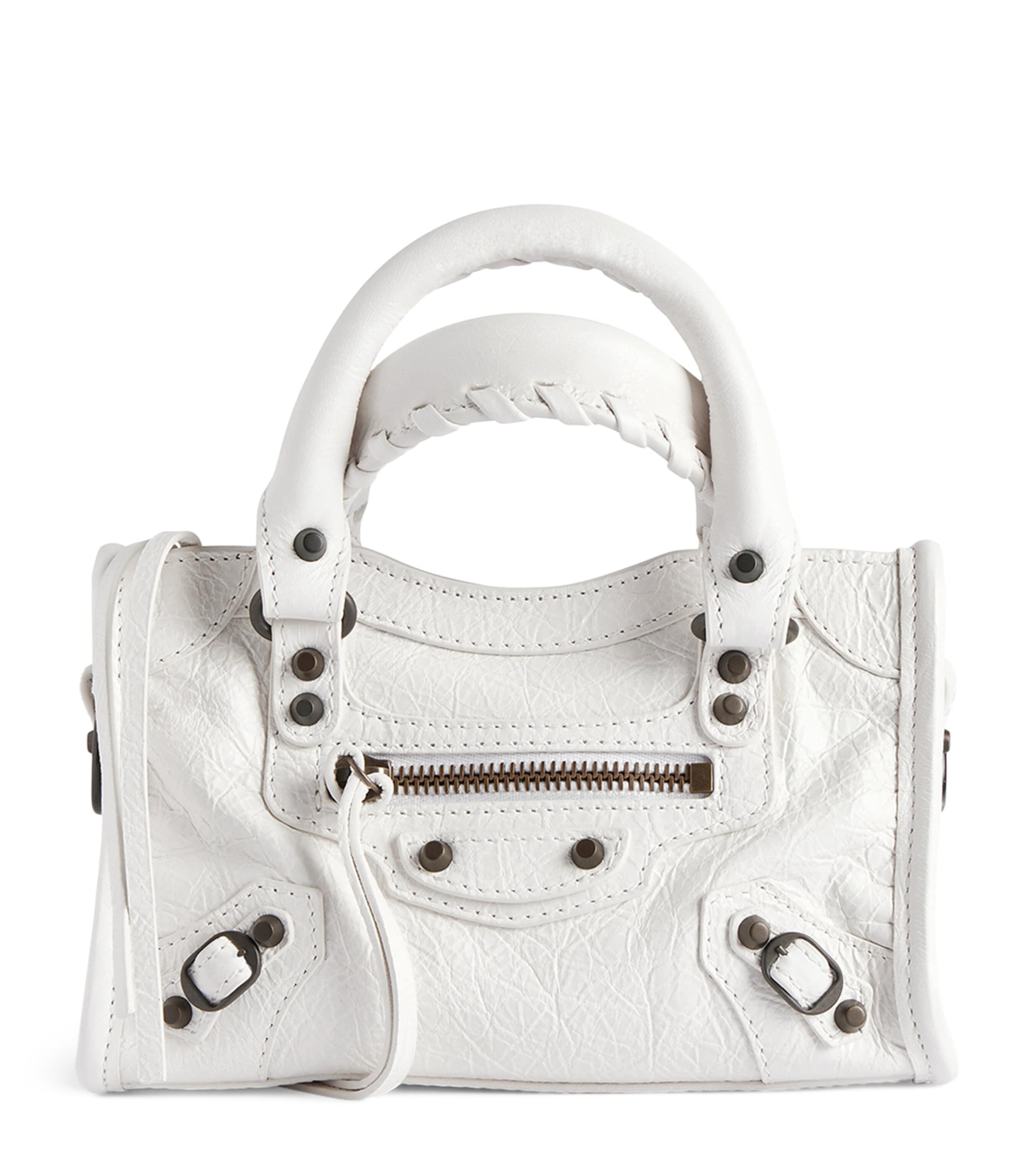 Balenciaga Small Le City Arena Storico Leather Bag In White