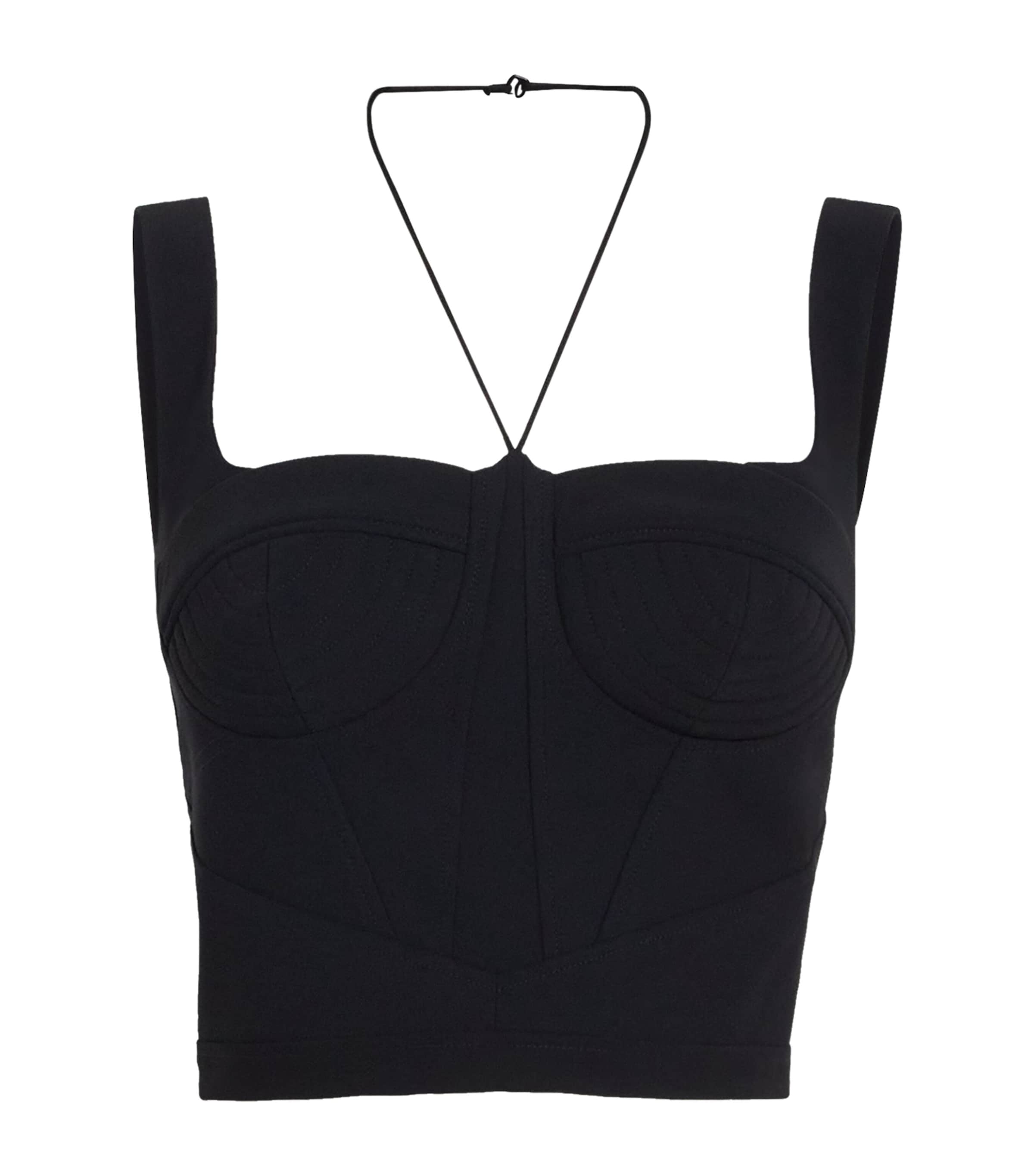 Shop Nensi Dojaka Quilted Bustier Top In Black