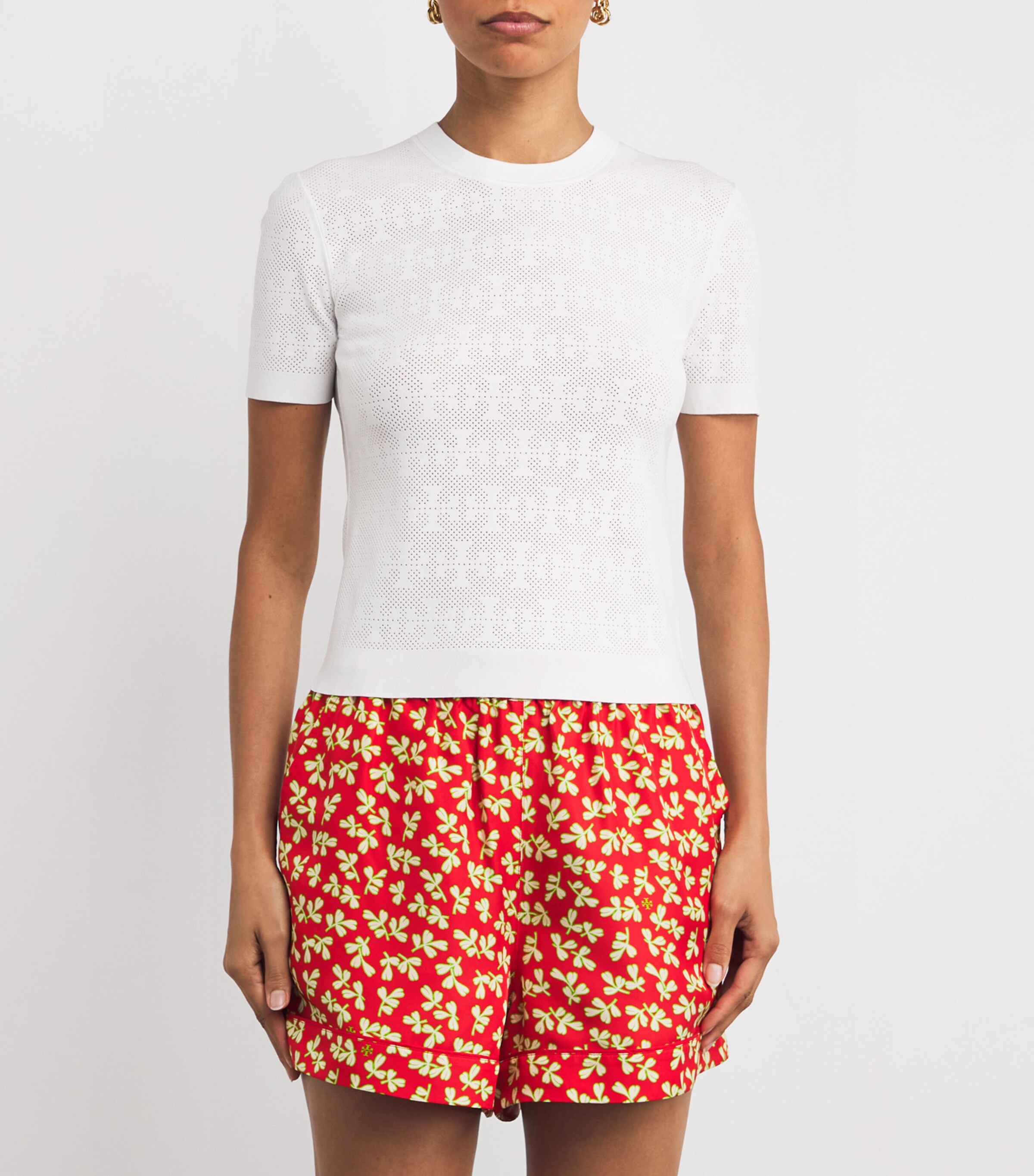 Monogram Pointelle Top 100 WHITE Image 3