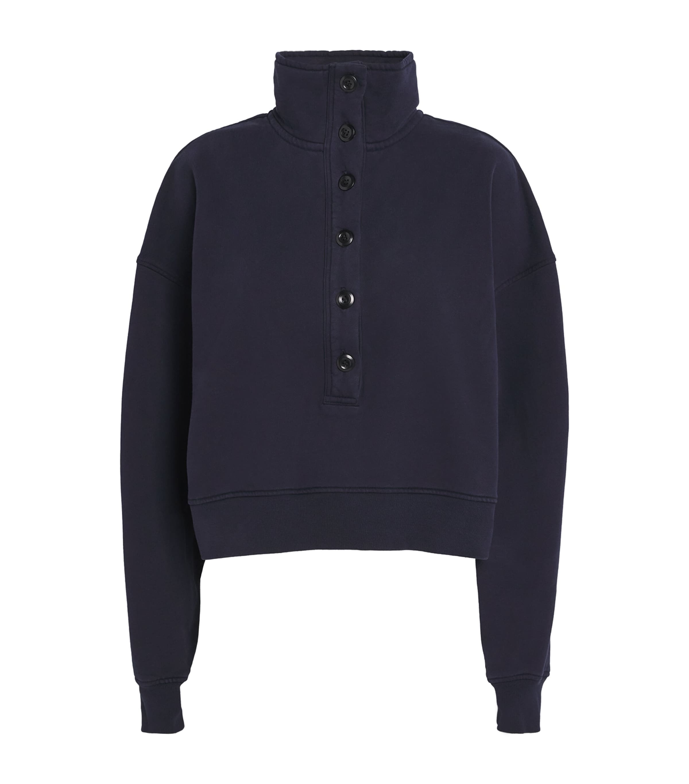 Cotton Funnel-Neck Mirelle Sweatshirt NAVY Image 1