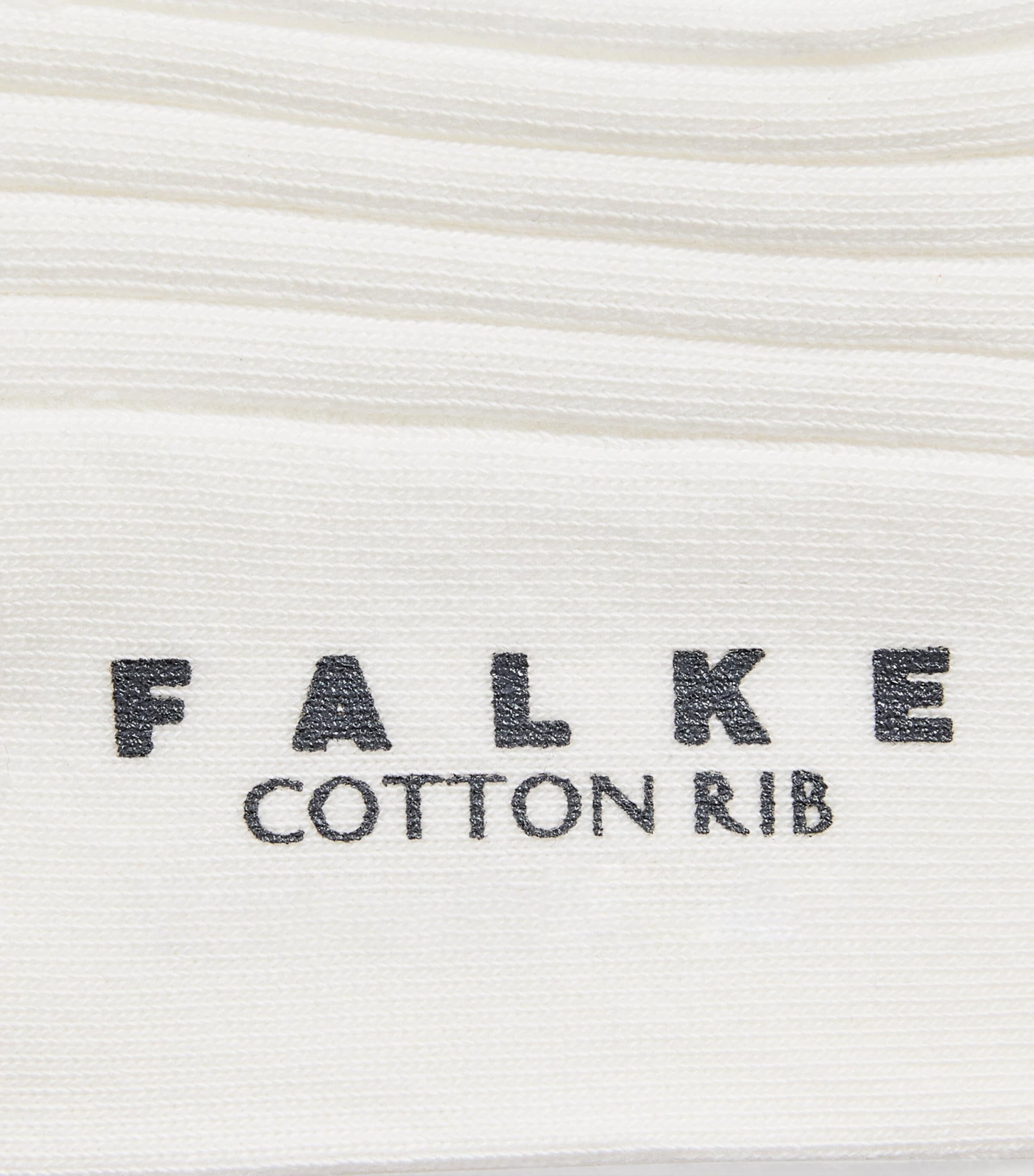 Falke Womens Stretch-Cotton Ribbed Socks Off White Image 2
