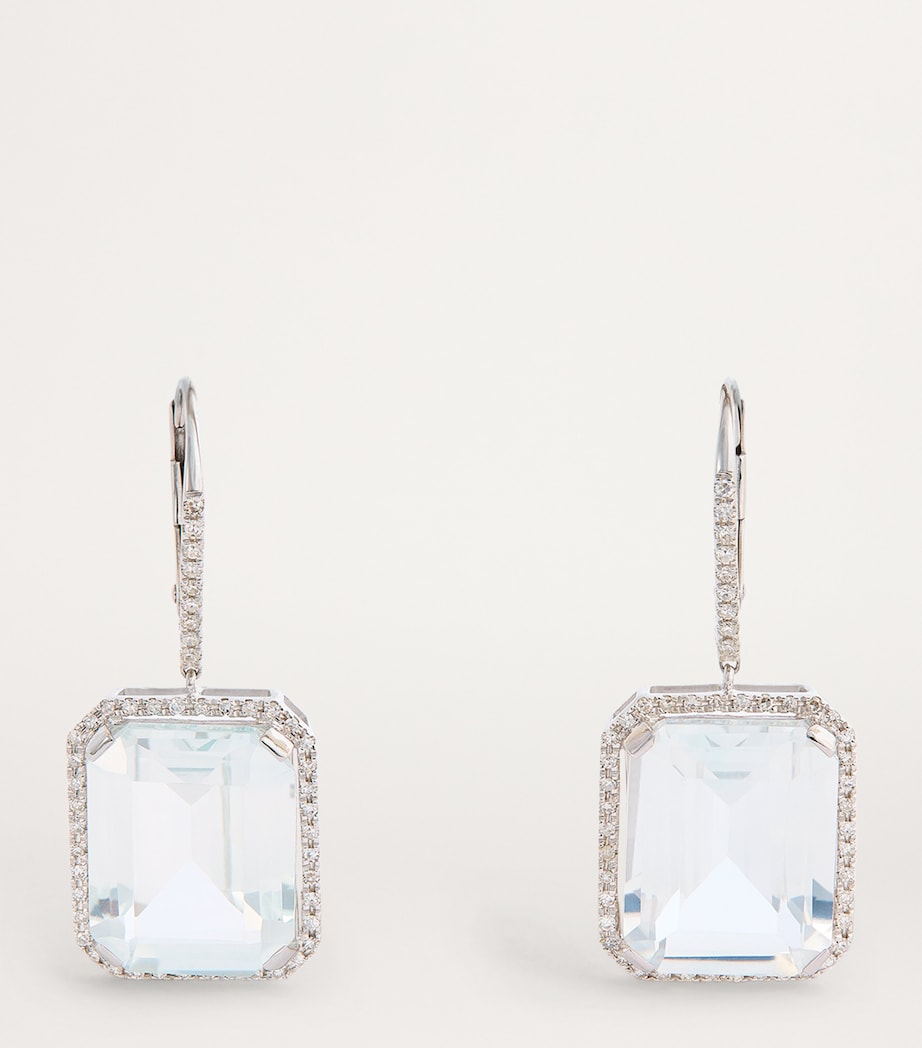 White Gold, Diamond and Topaz Boho Earrings WHITE GOLD Image 3