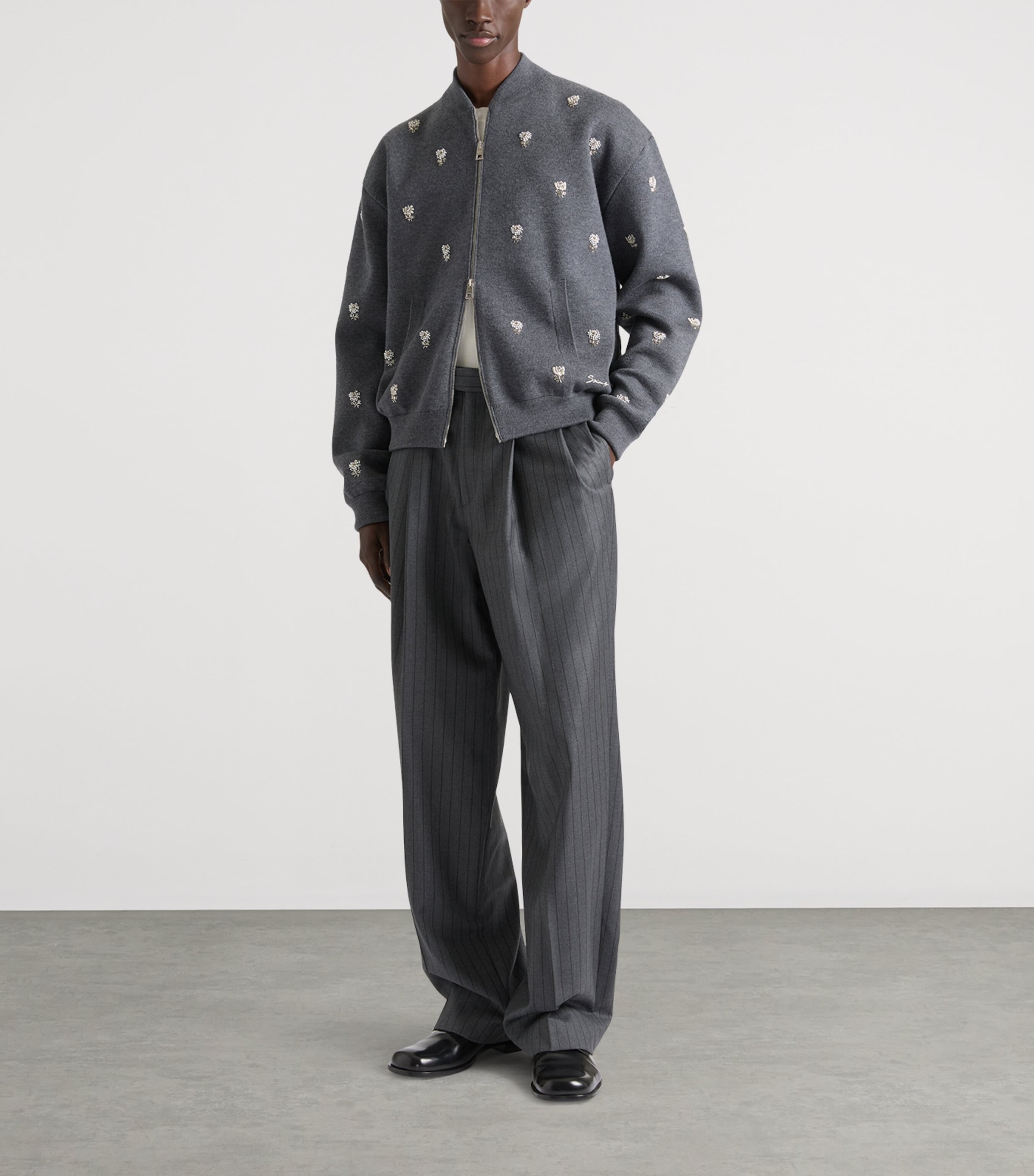 Givenchy Mens Wool Embroidered Bomber Jacket Image 2