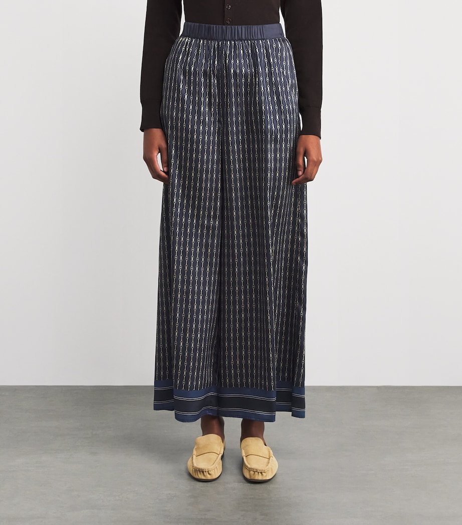 Wide Leg Printed Trousers DARK PRINT Image 3