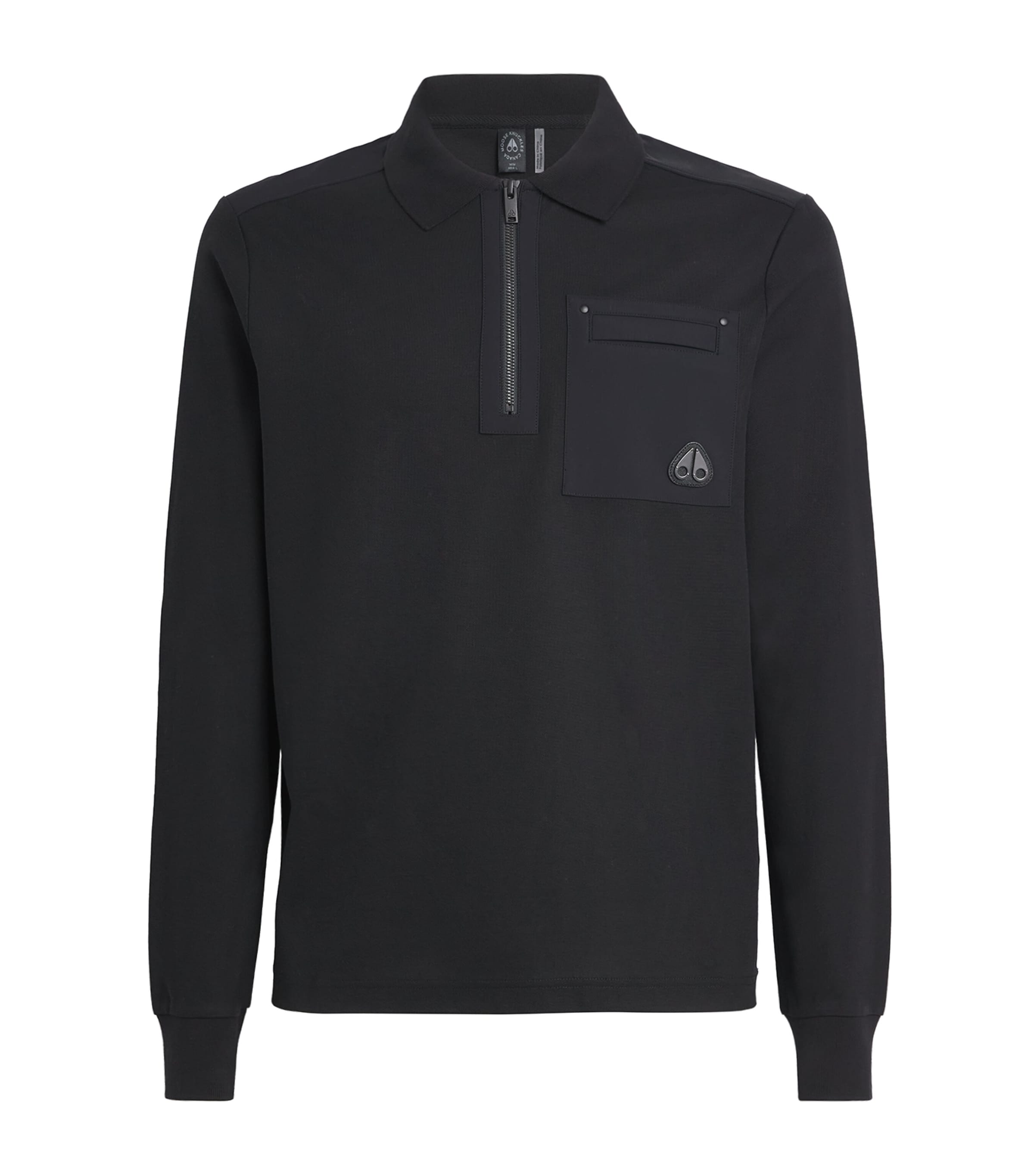 Moose Knuckles Cotton Dalon Polo Shirt In Black
