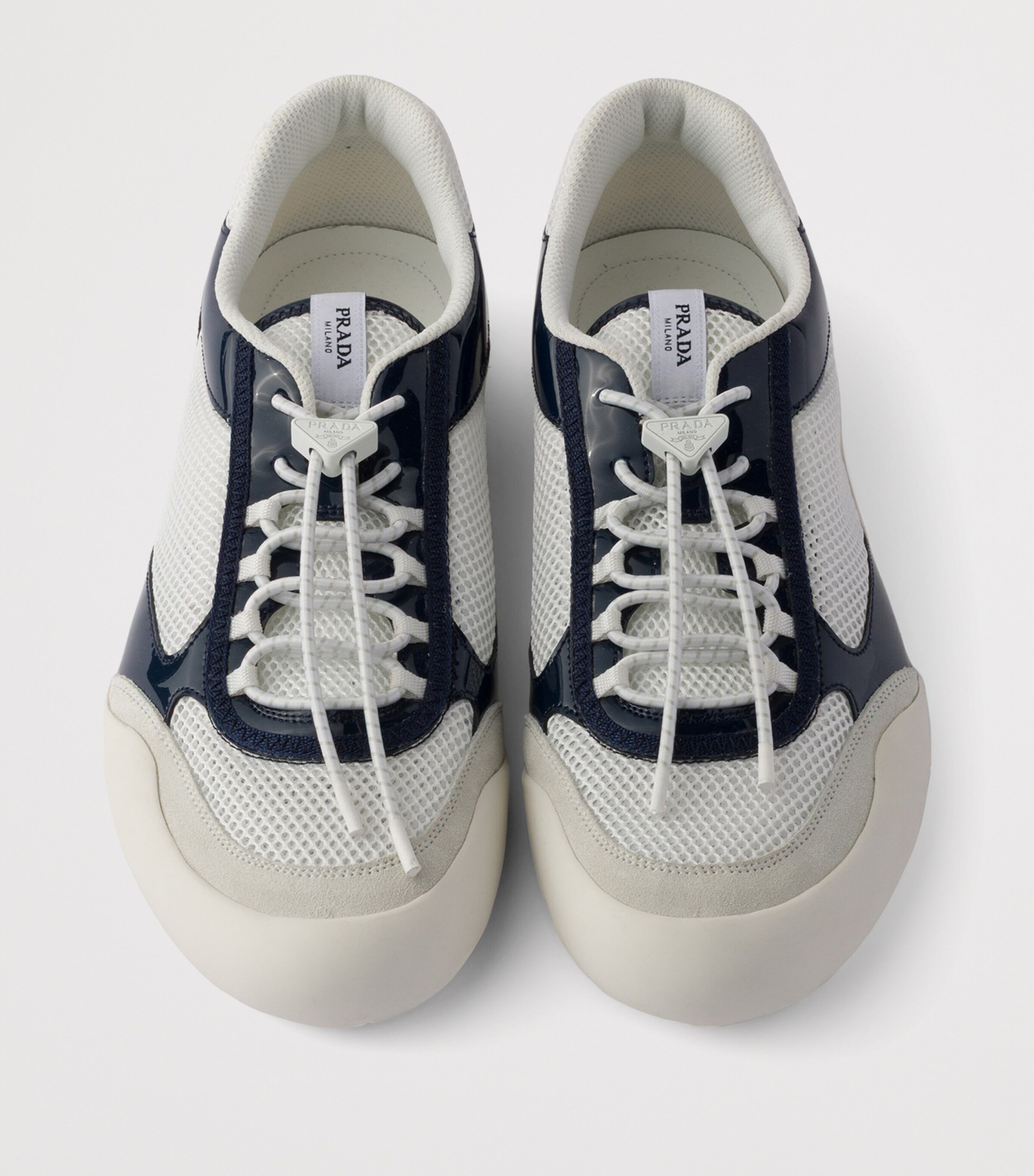 Prada Patent Leather-Mesh Speedrock Sneakers Image 3
