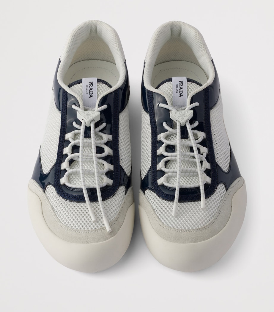 Prada Patent Leather-Mesh Speedrock Sneakers Image 3