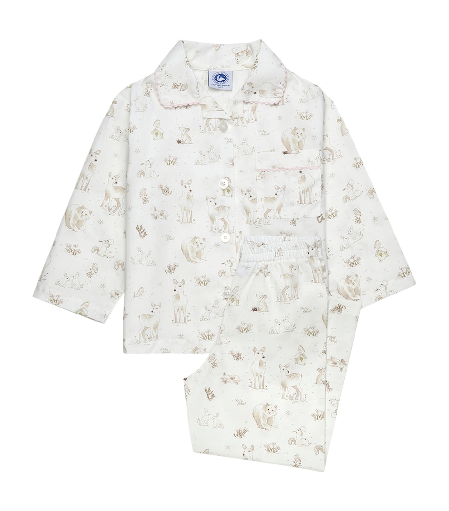 Cotton Winter Woodland Pyjama Set (12-18 Months) WHITE Image 1