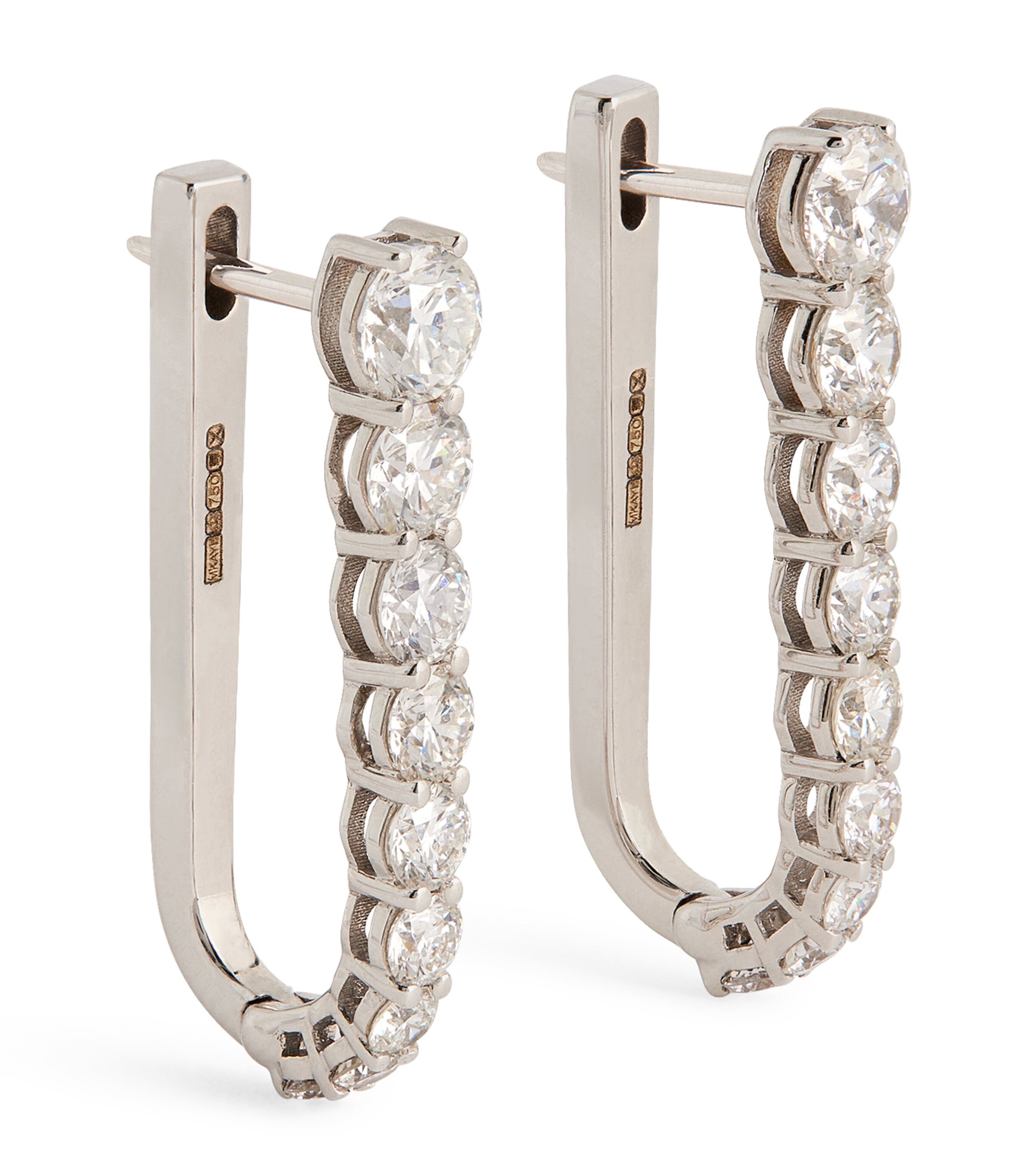 Melissa Kaye White Gold and Diamond Aria U Hoop Earrings White Gold Image 1