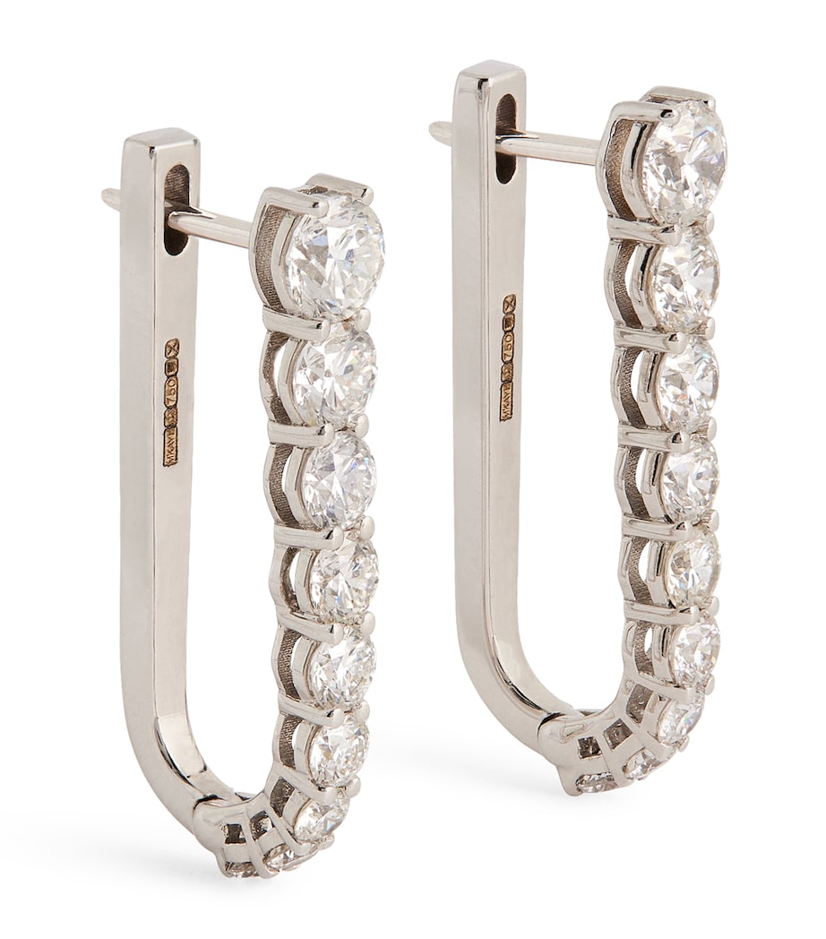 Melissa Kaye White Gold and Diamond Aria U Hoop Earrings White Gold Image 1